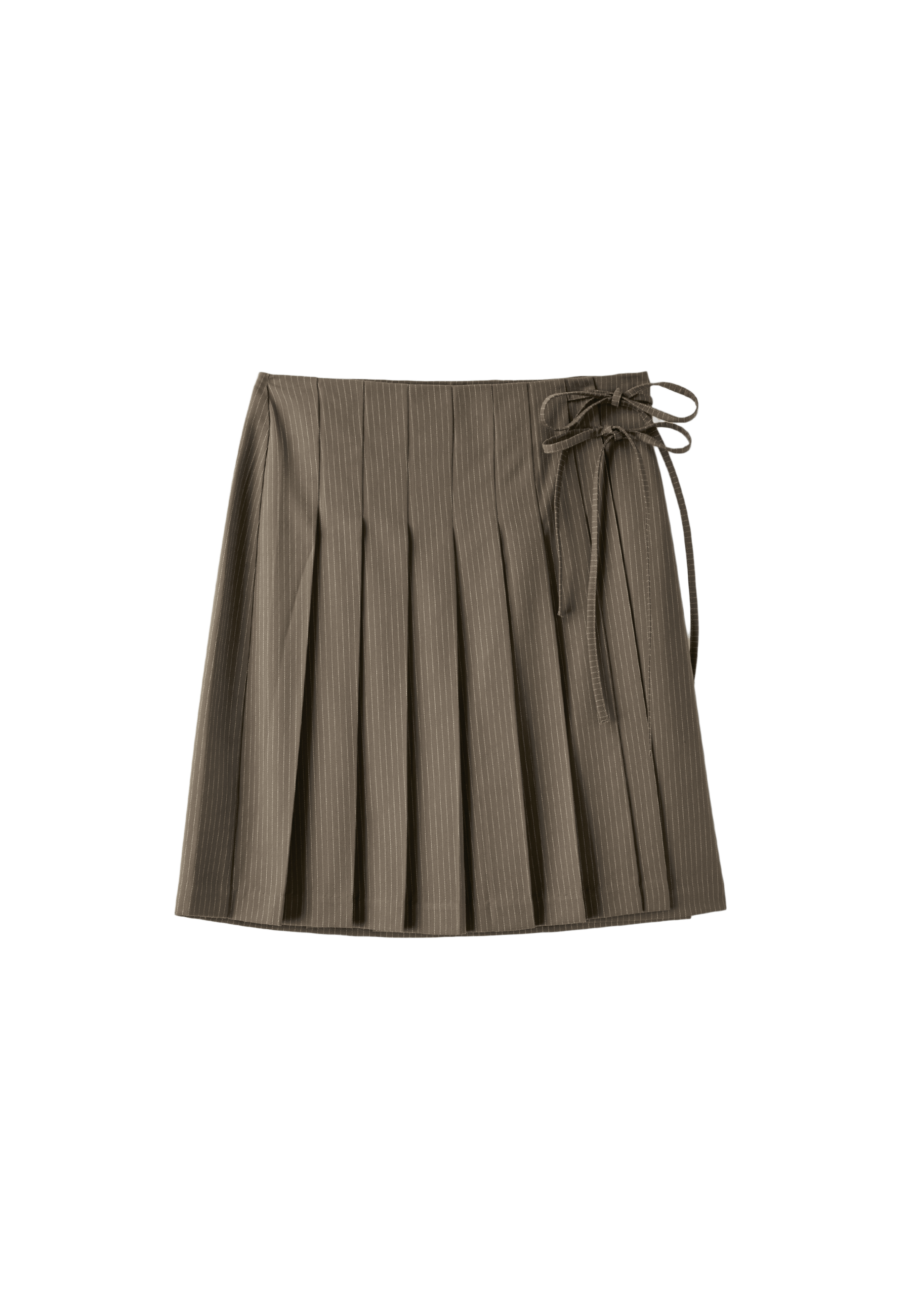 Box pleat midi skirt — Khaki