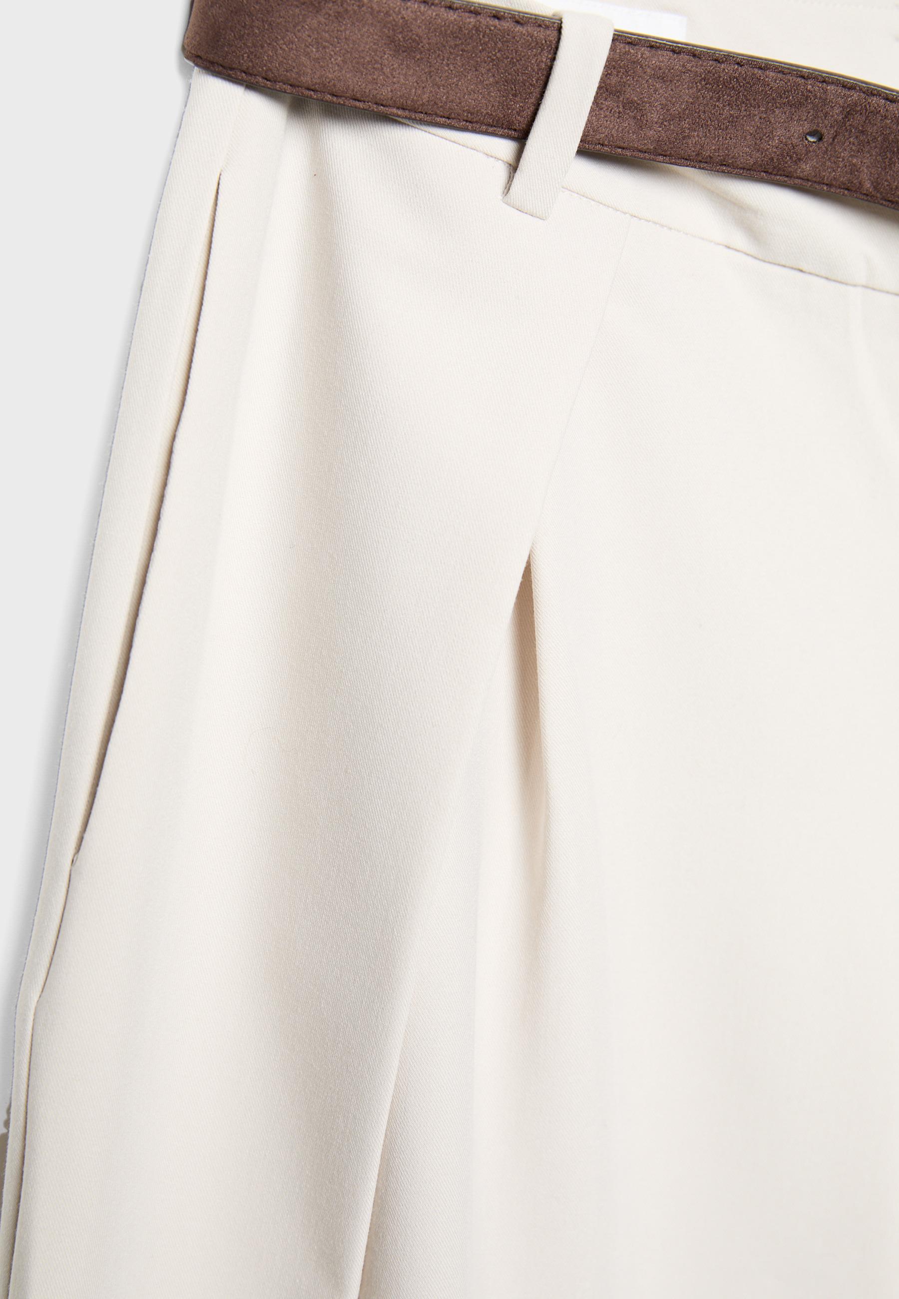 Maxi pensli kemerli pantolon - Görsel 9