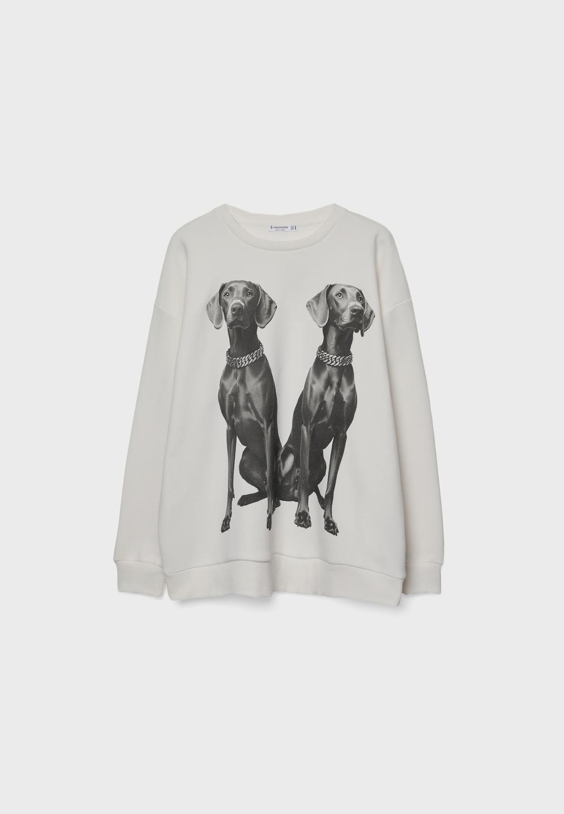 Dog print sweatshirt Women's fashion Stradivarius Georgia