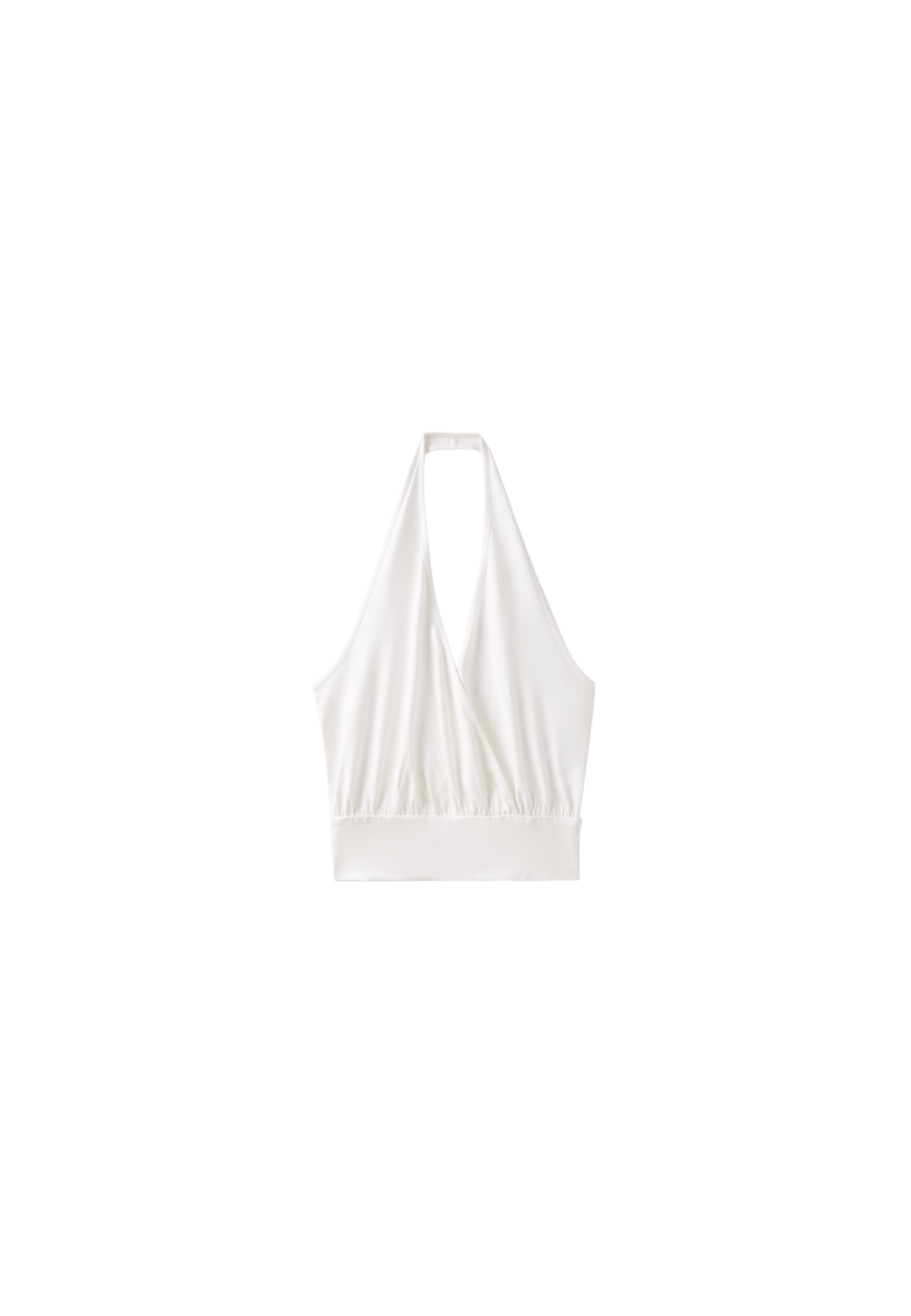 Halter neck wrap top — Ecru