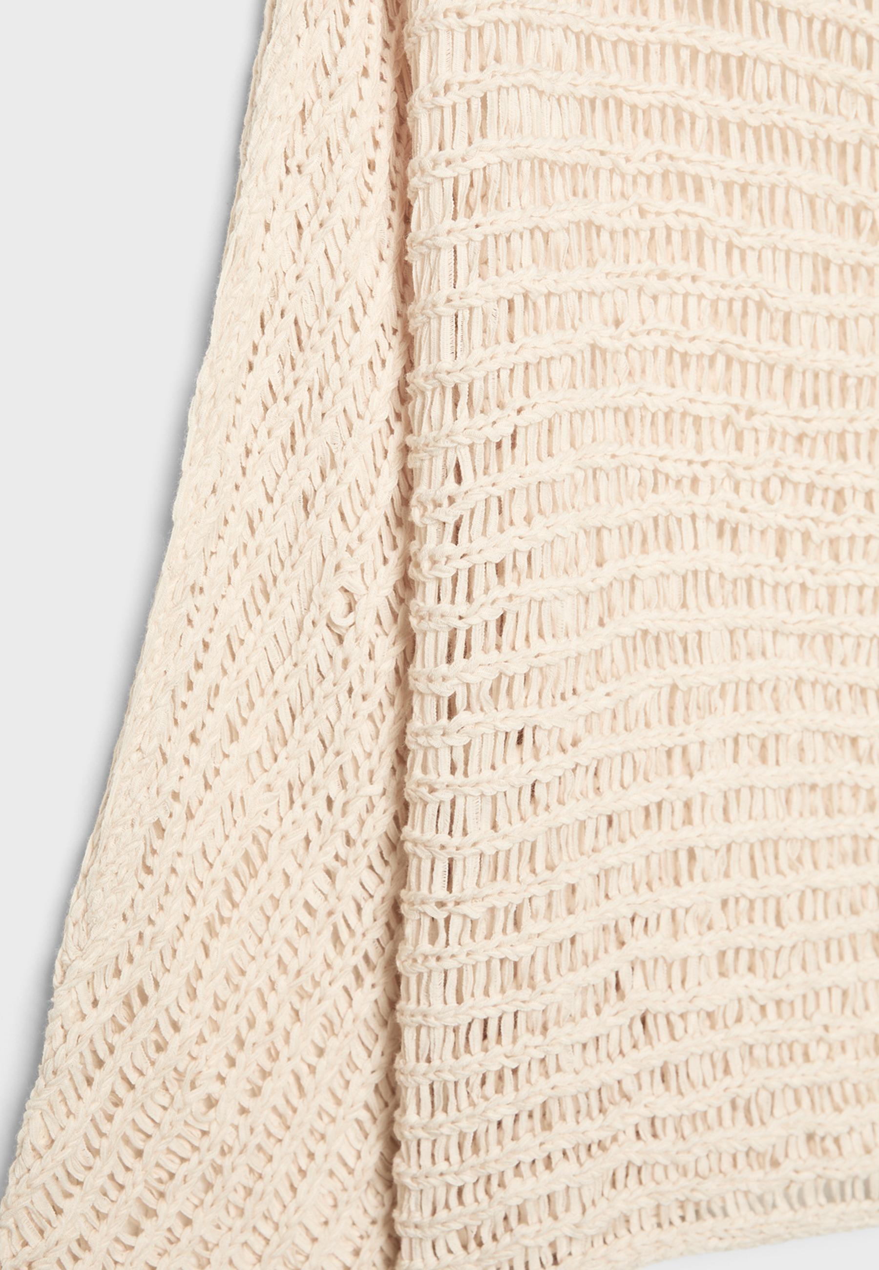 Cape knit jumper with ribbon — Vanilla