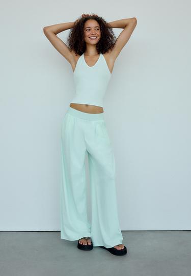 Fitted halter top — Turquoise 3