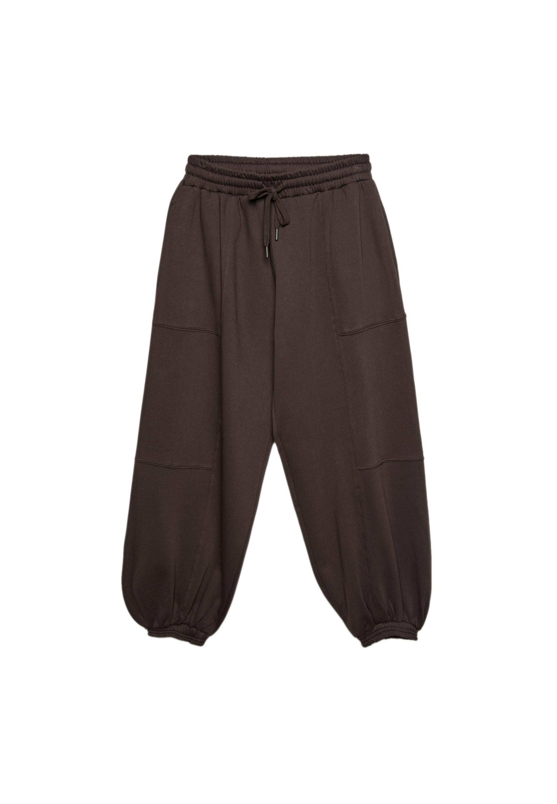 Plush balloon jogger trousers — Brown