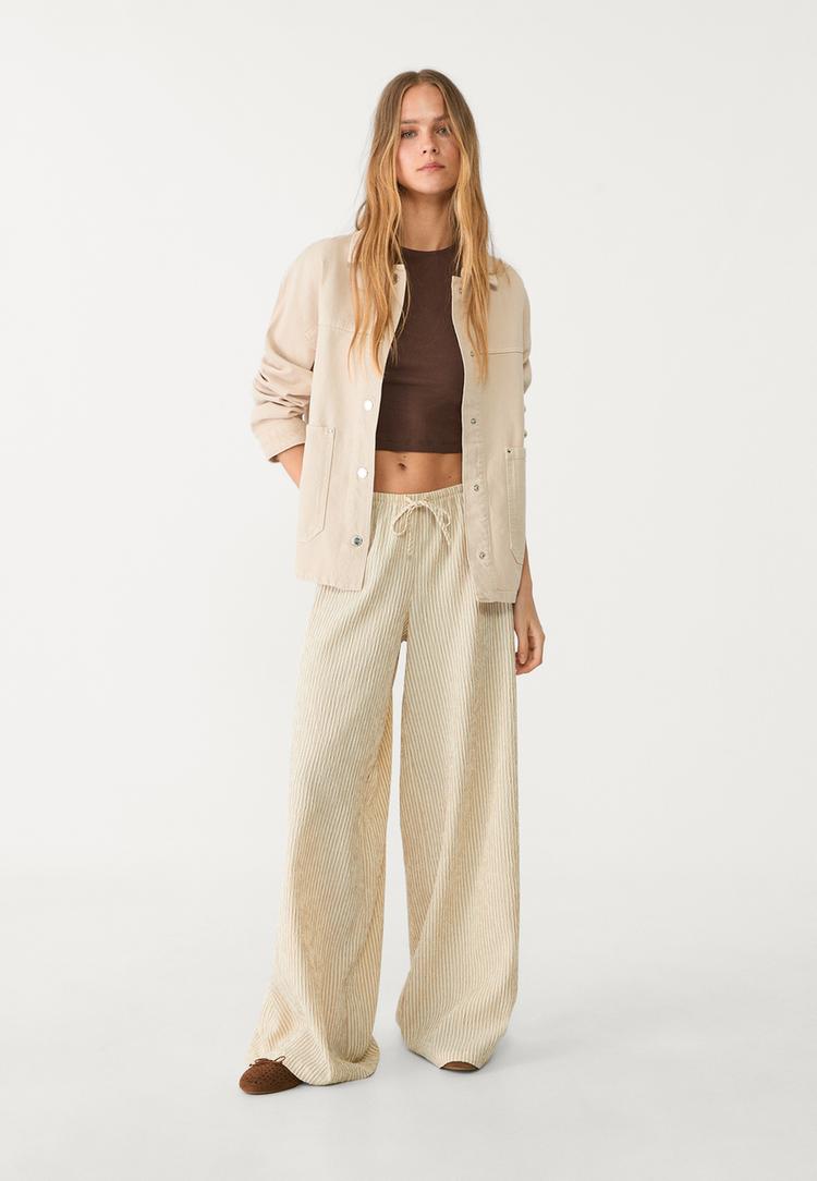 pantalon fluido largo rayas