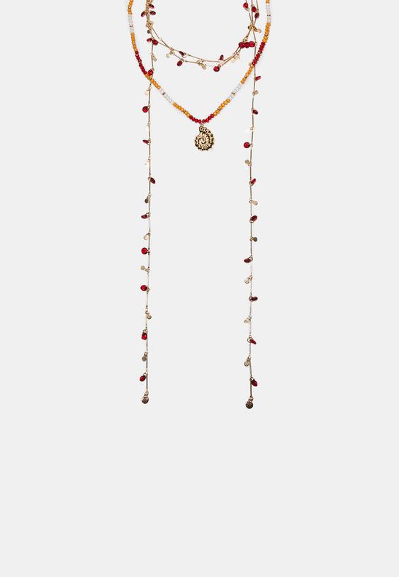 conjunto 2 colares missangas buzios