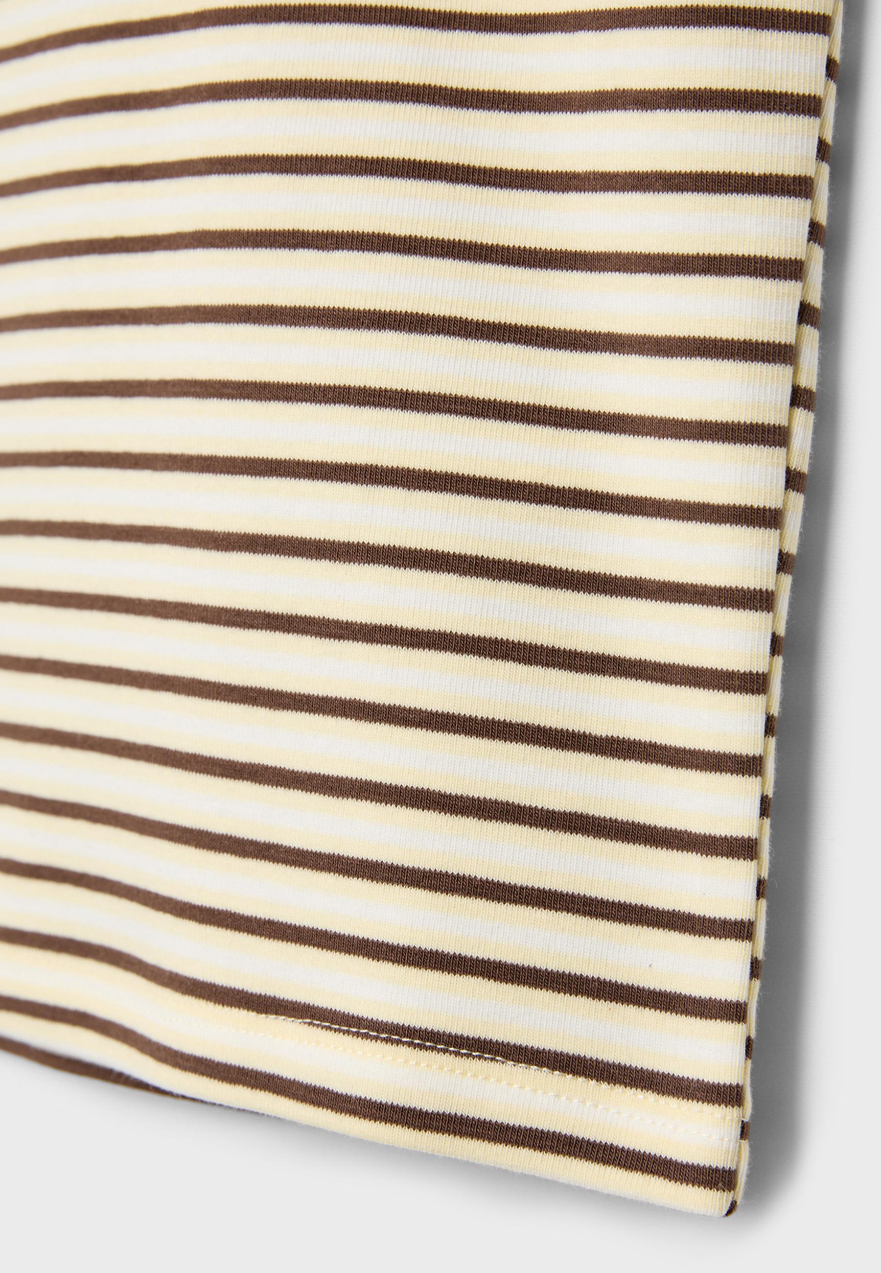 Basic slim fit striped T-shirt — Pastel yellow