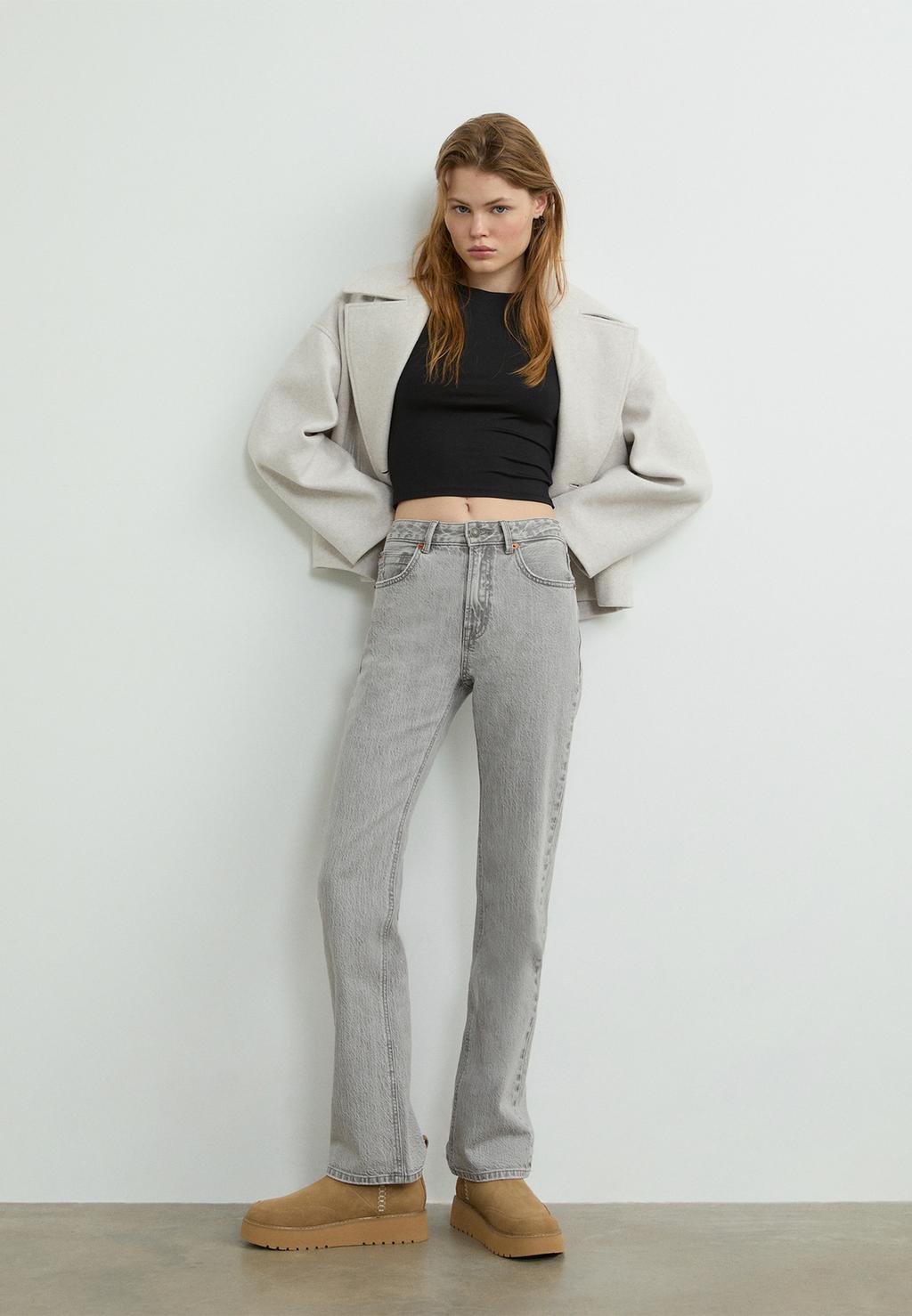 D98 Straight fit jeans med vintage-effekt