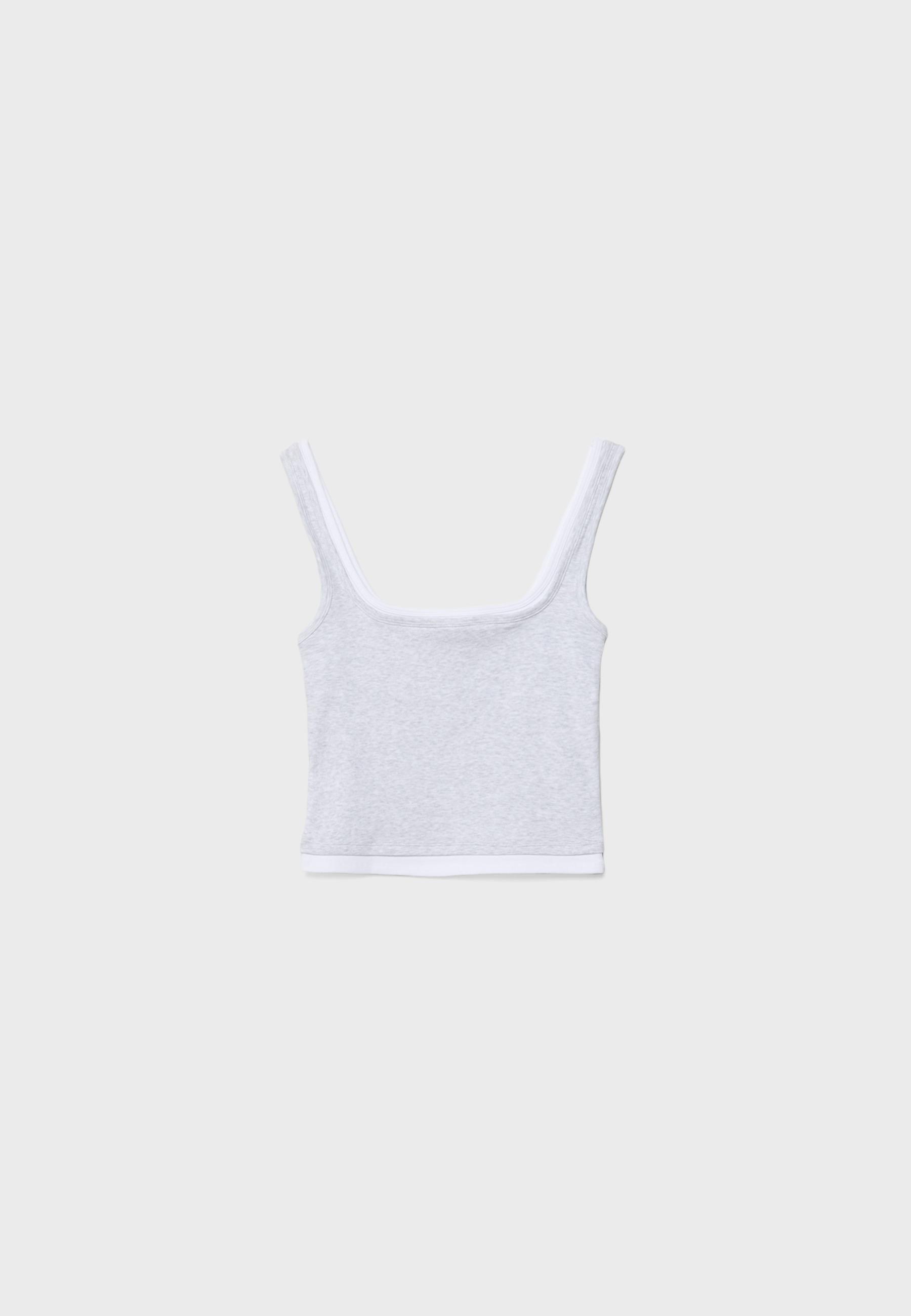 Two-piece effect square neckline top - Women's fashion