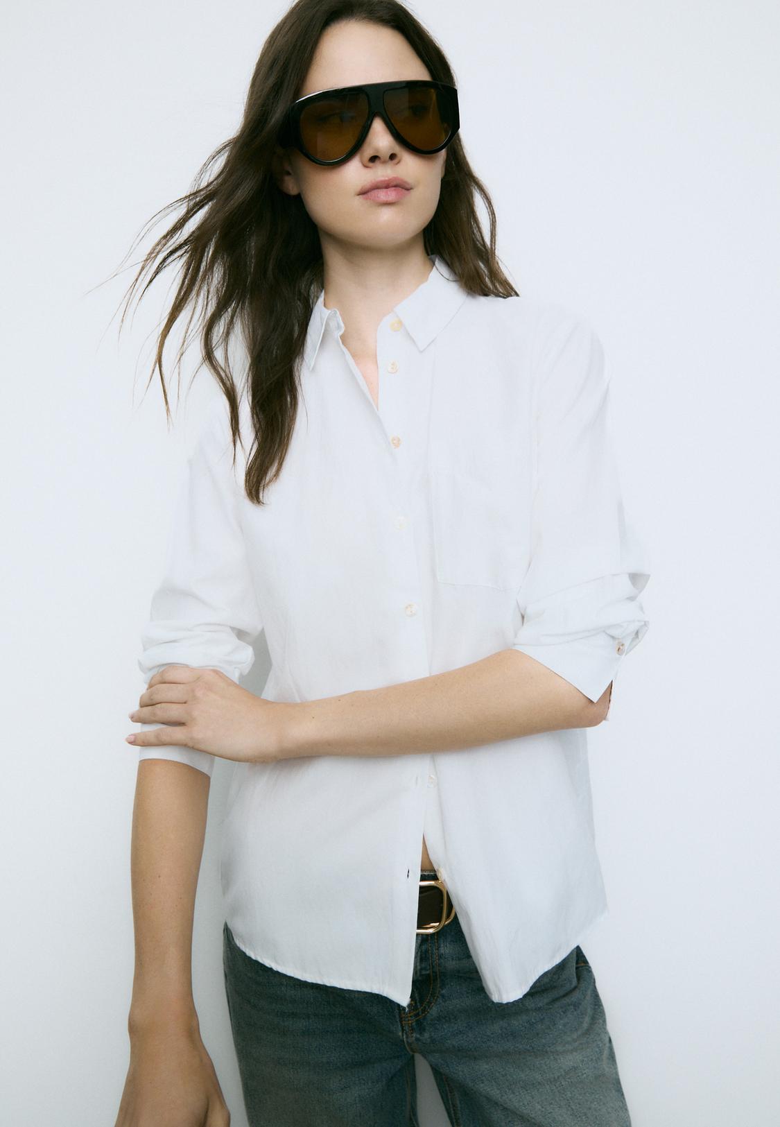Oversized Poplin Shirt Stradivarius White Shirt Dress Basic Poplin