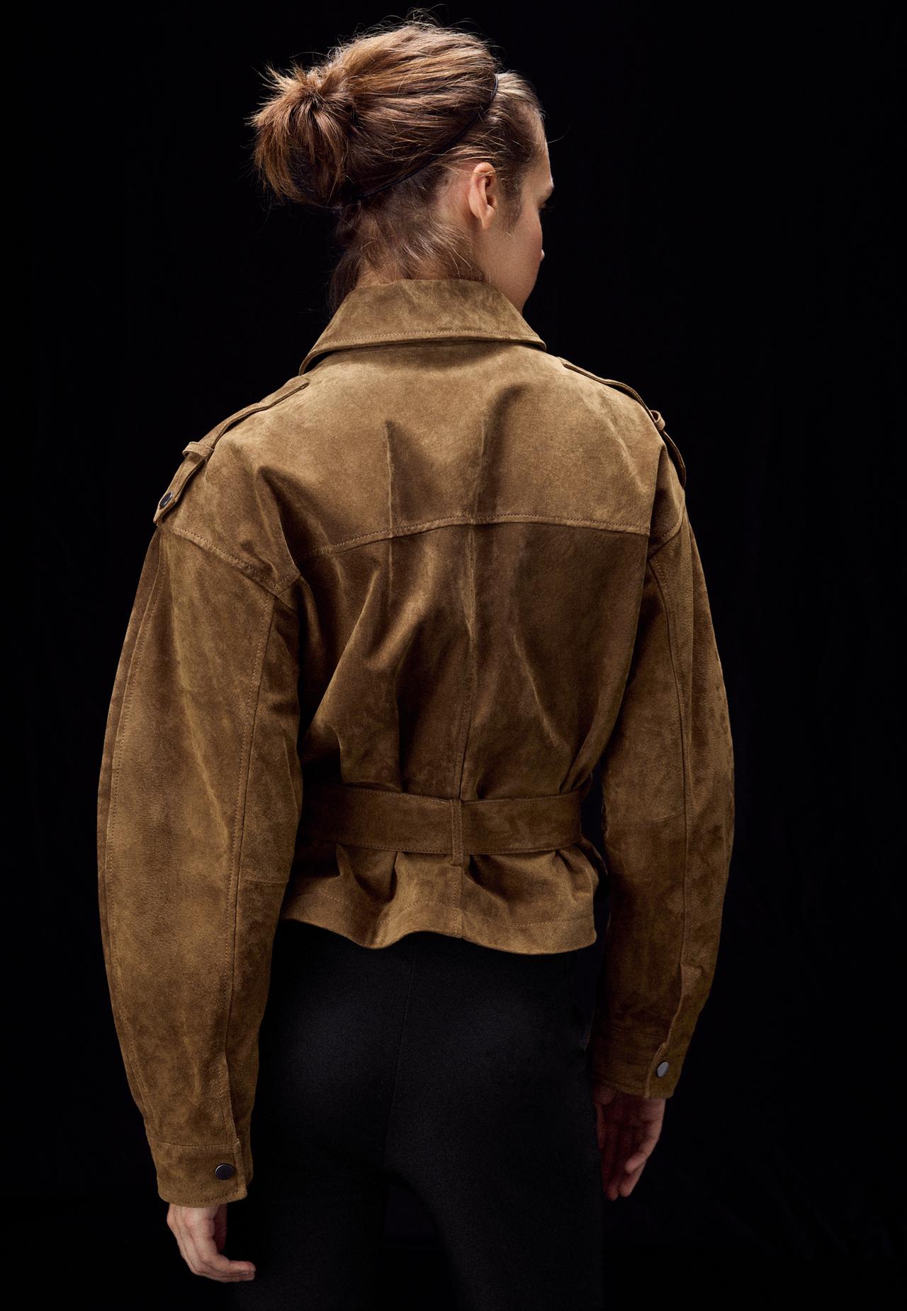 100% leather biker jacket — Brown