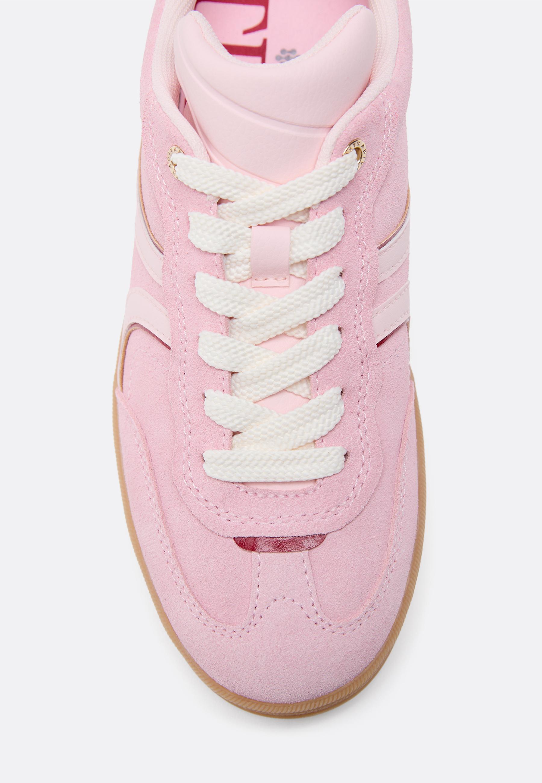 Casual leather trainers — PINK