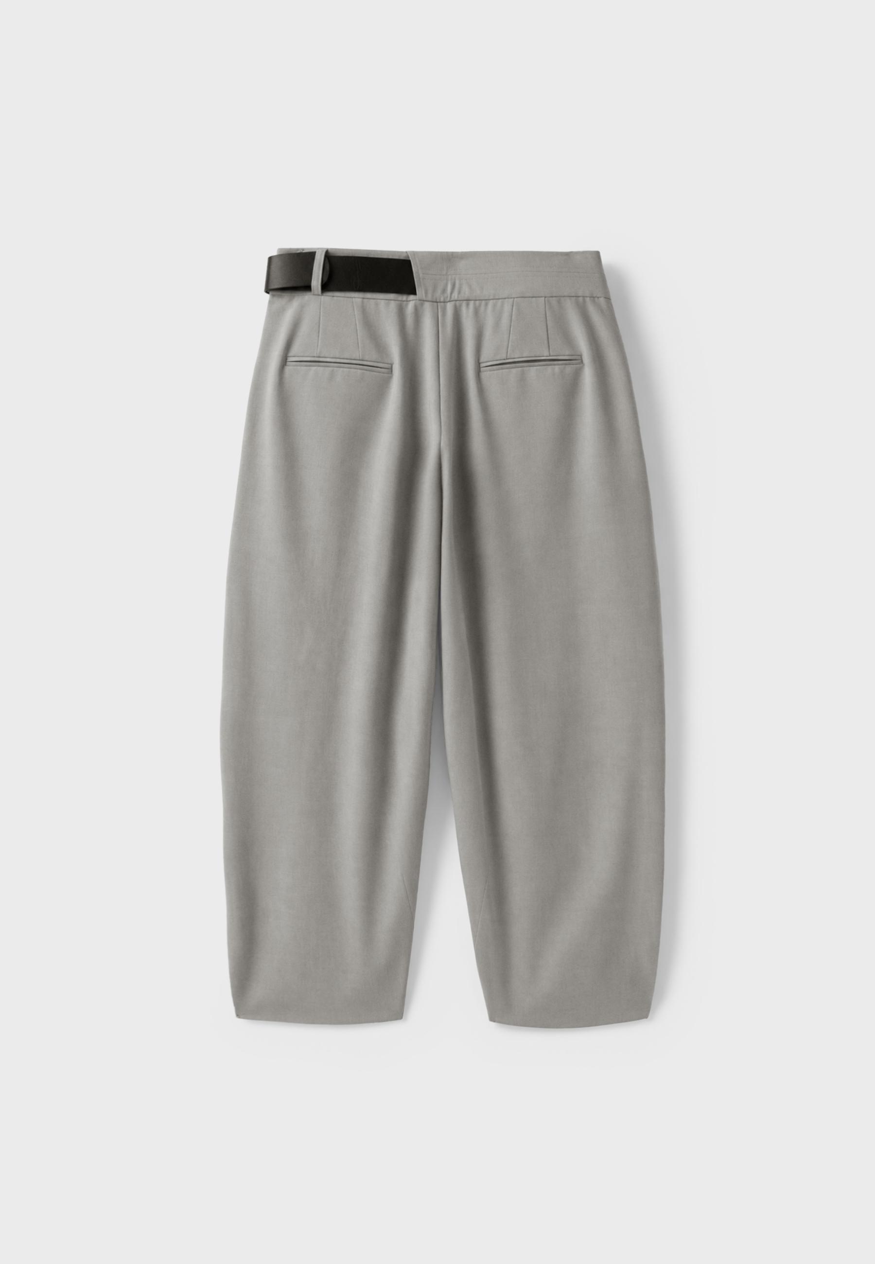 Darted smart trousers with belt — Grey