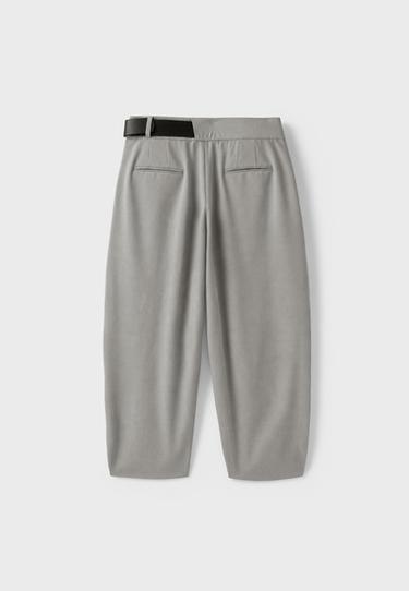 Smart trousers with belt and darts — Grey 8