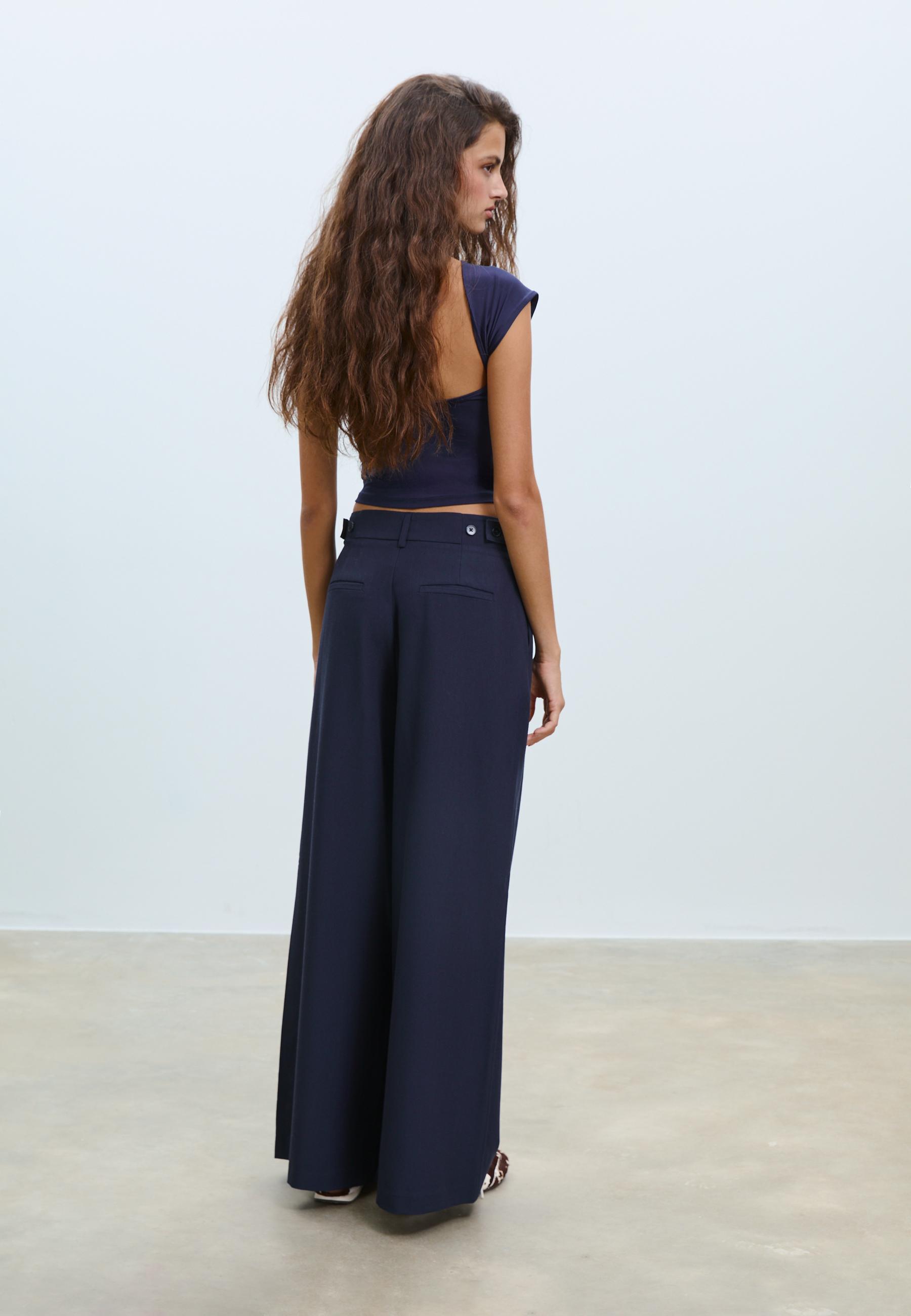 Super wide-leg adjustable trousers - Women's fashion