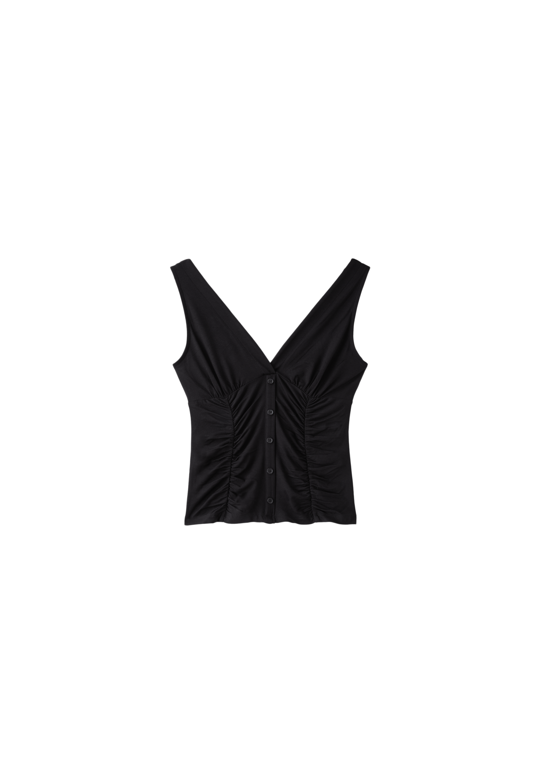 Fitted gathered top — Black