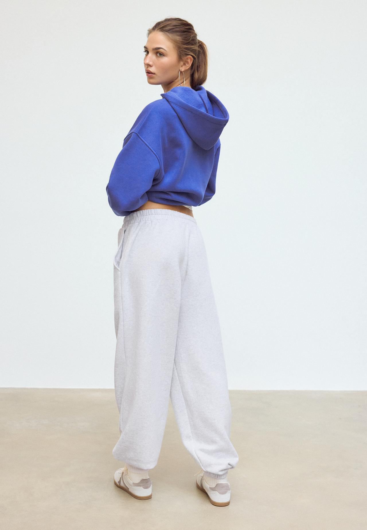 Boyfriend jogger trousers — Grey melange