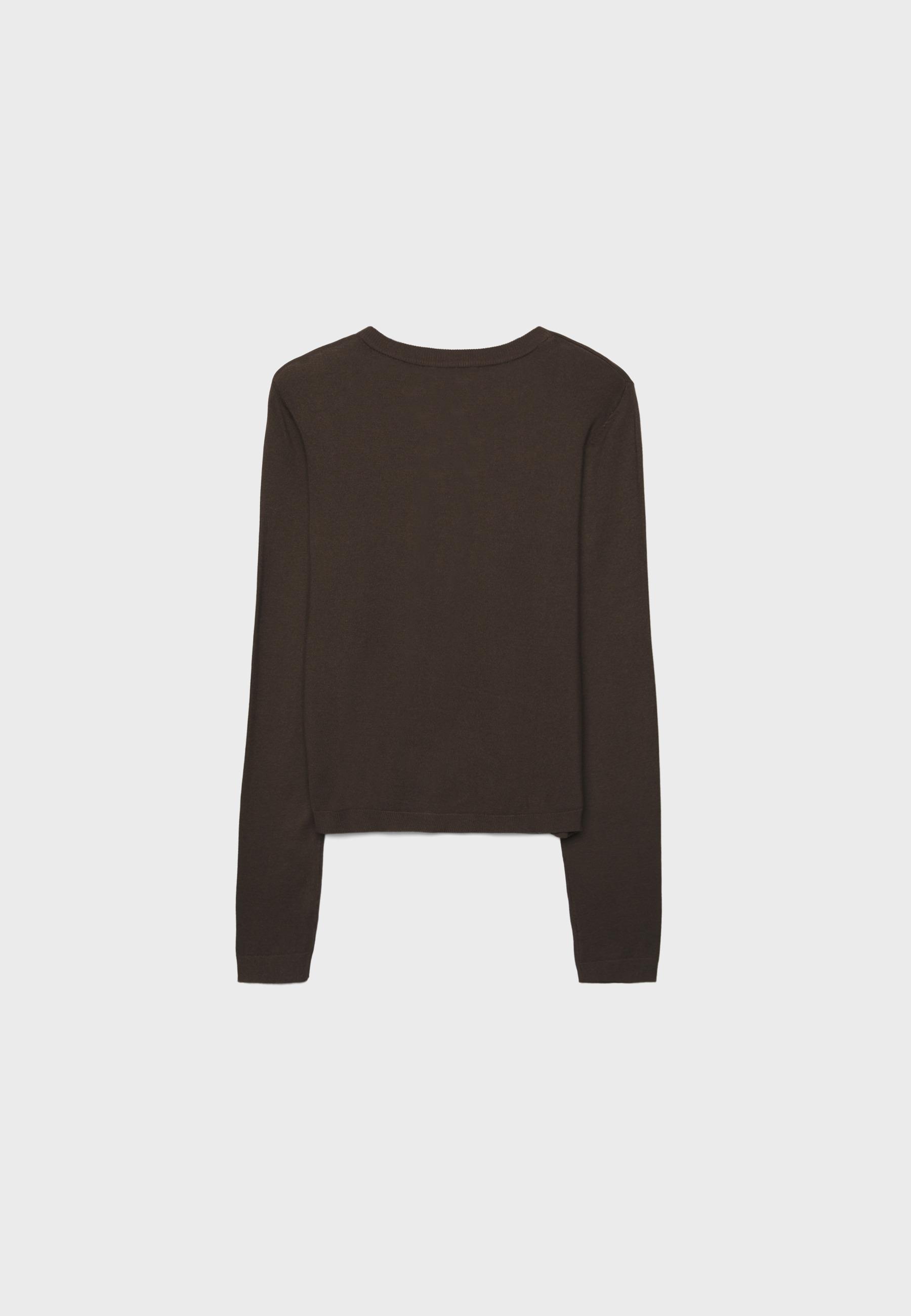 Knit cardigan — Brown