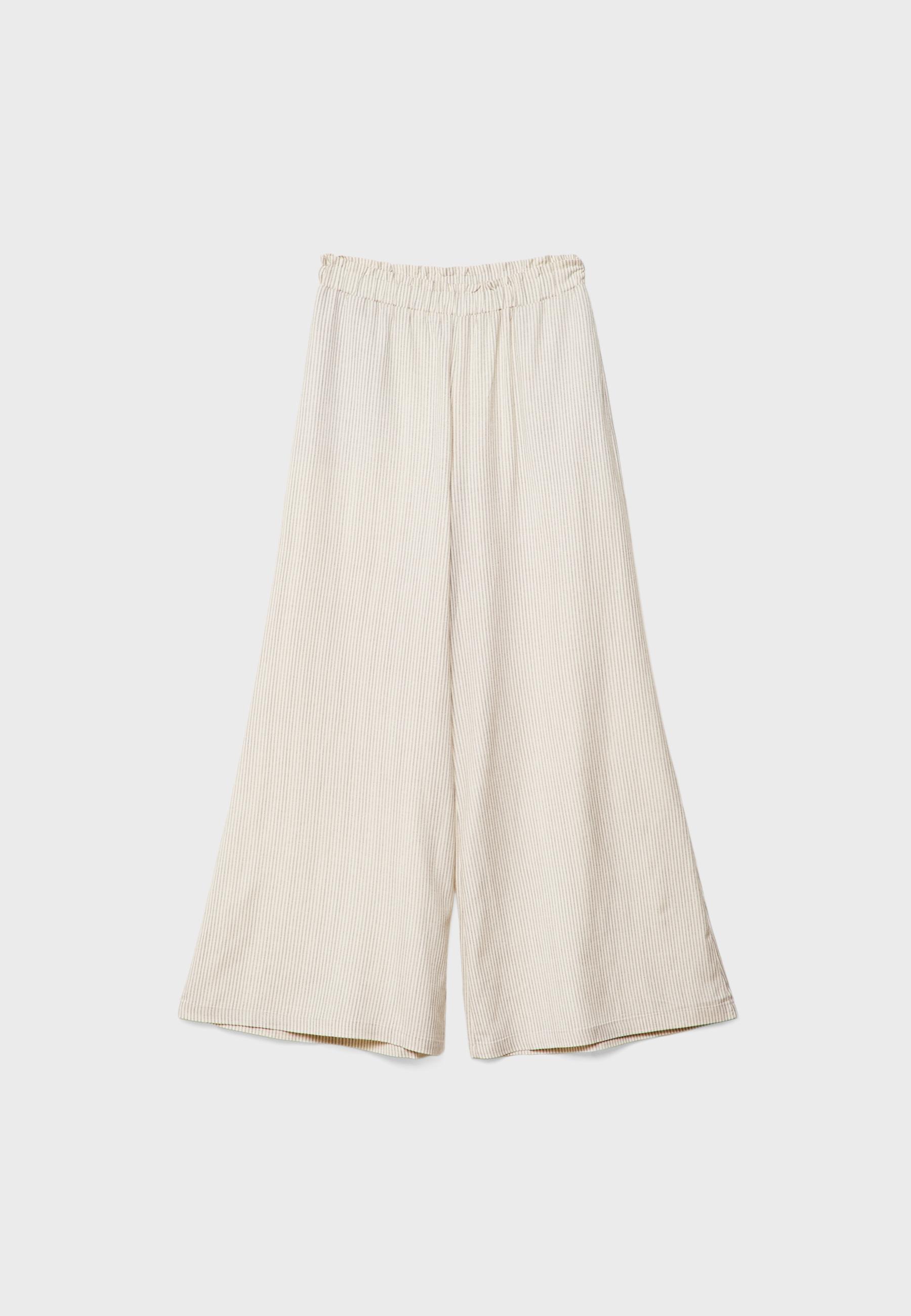 Flowing linen blend palazzo trousers - Women's fashion