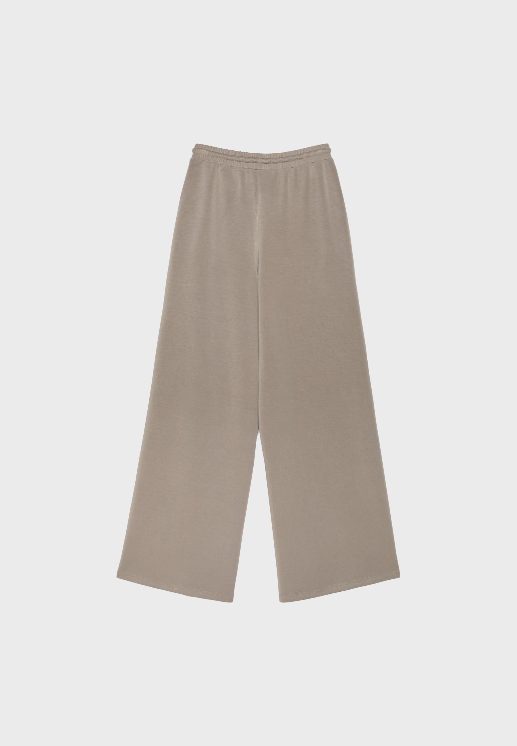 Soft-touch palazzo joggers — Beige