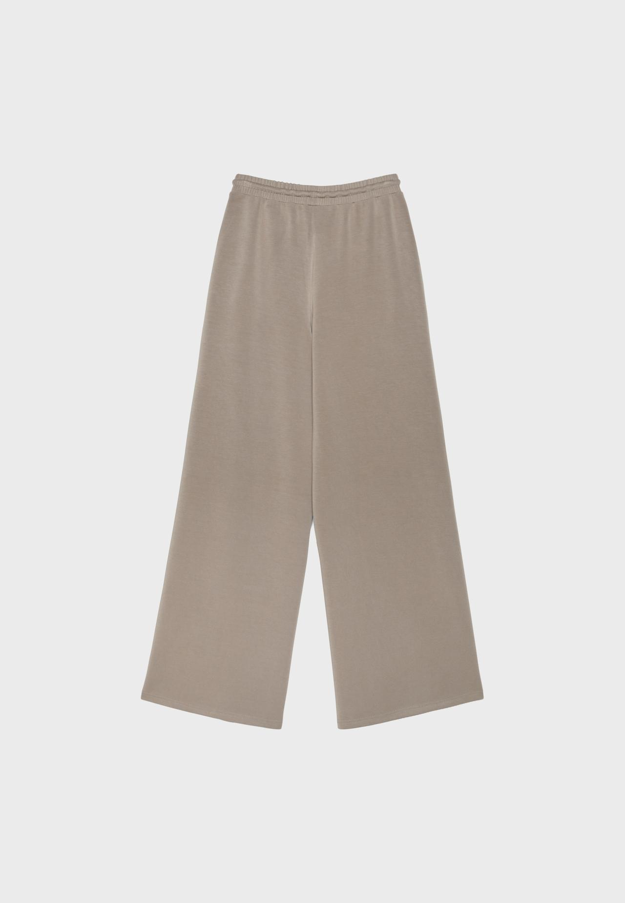 Soft-touch palazzo jogger trousers — Beige