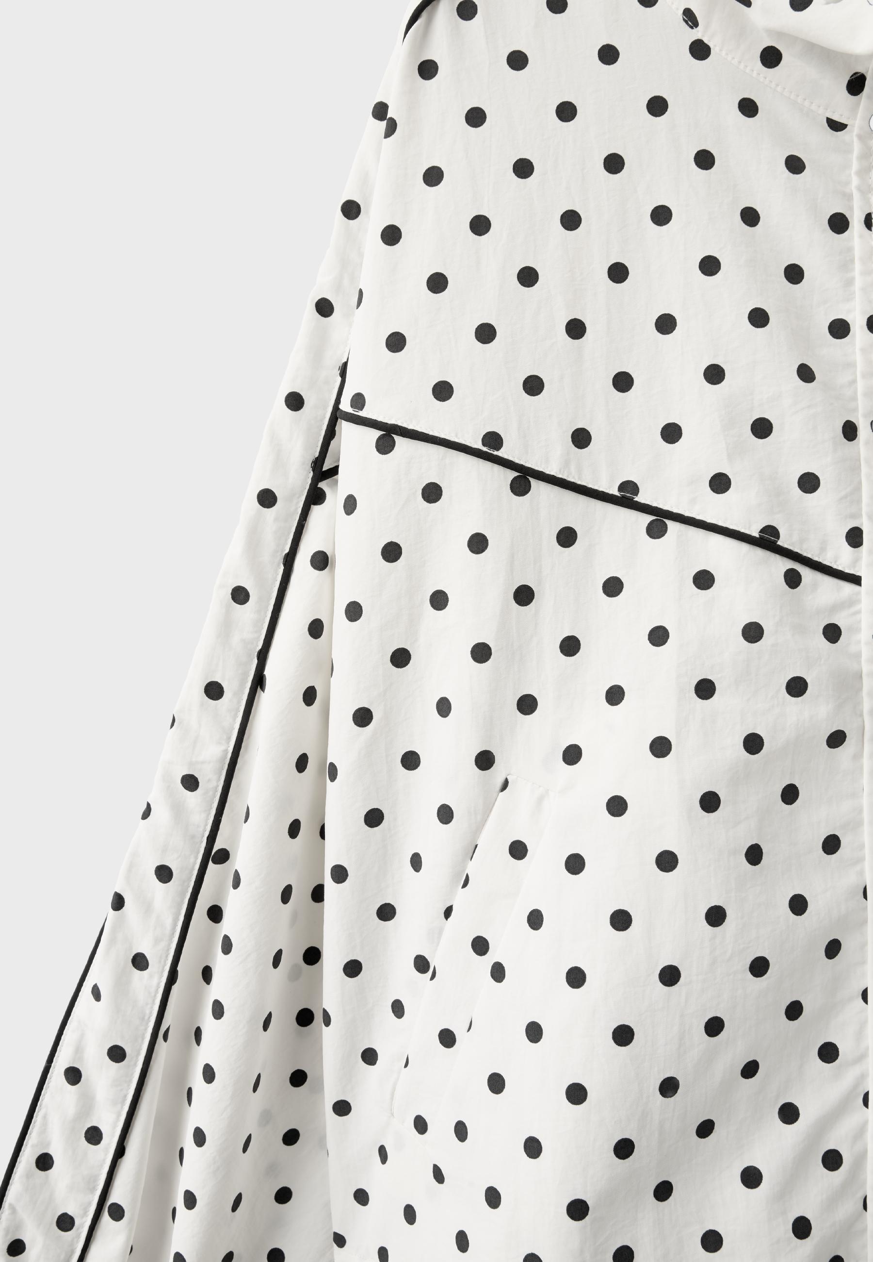 Polka dot cropped windbreaker — Ecru