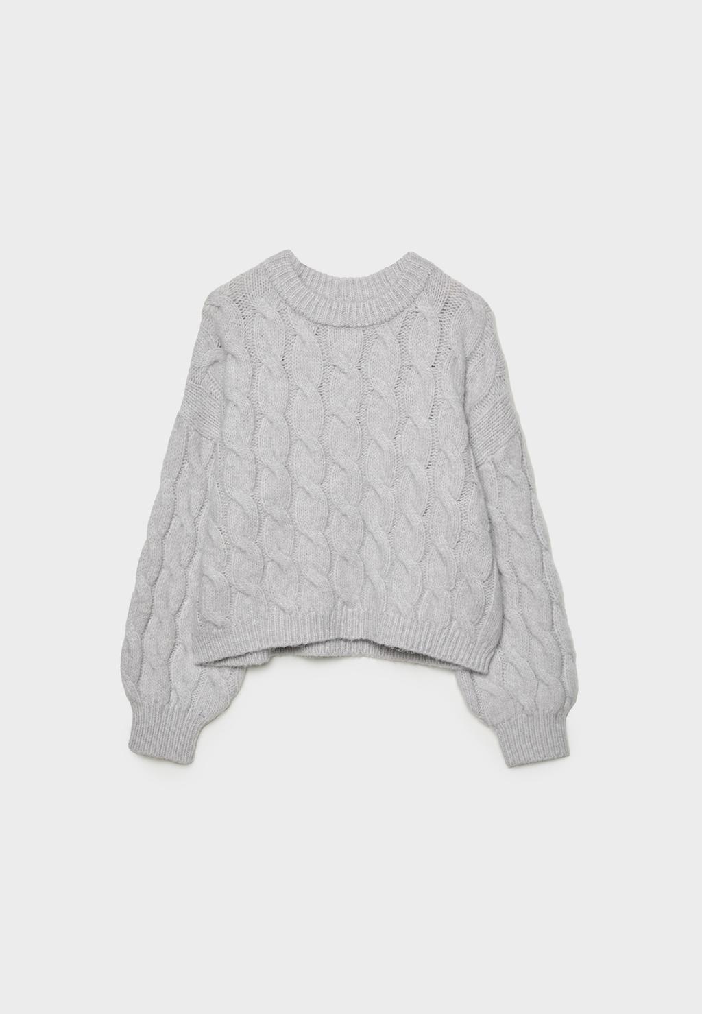 Pull cropped en maille tressée