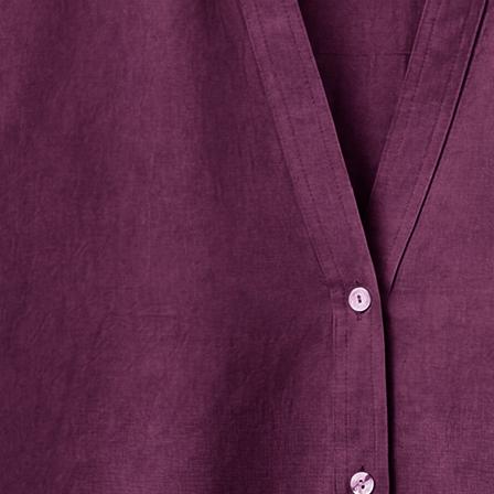 Linen-effect kimono sleeve shirt — Purple