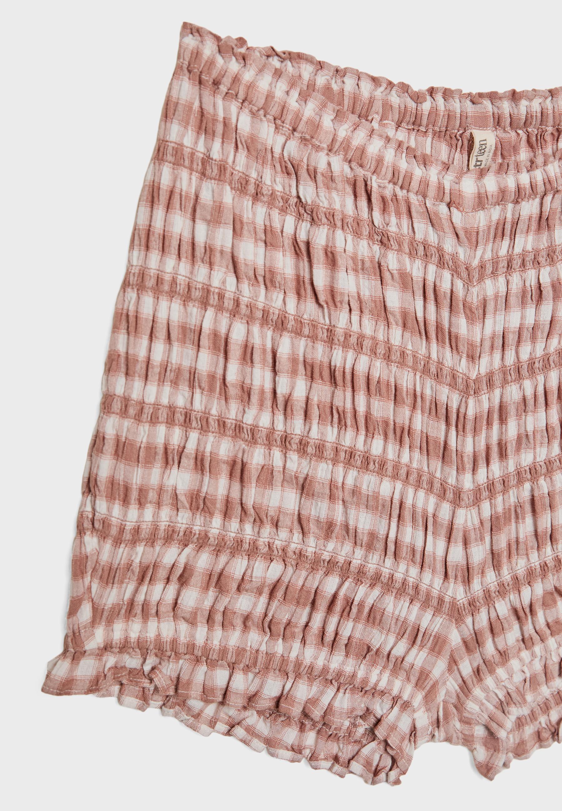 Check balloon shorts - Women's fashion | Stradivarius United