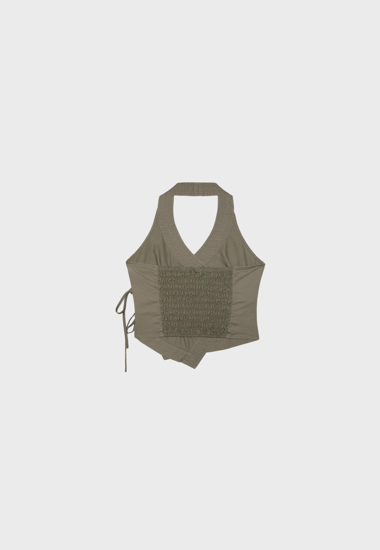 Halter wrap top — Khaki