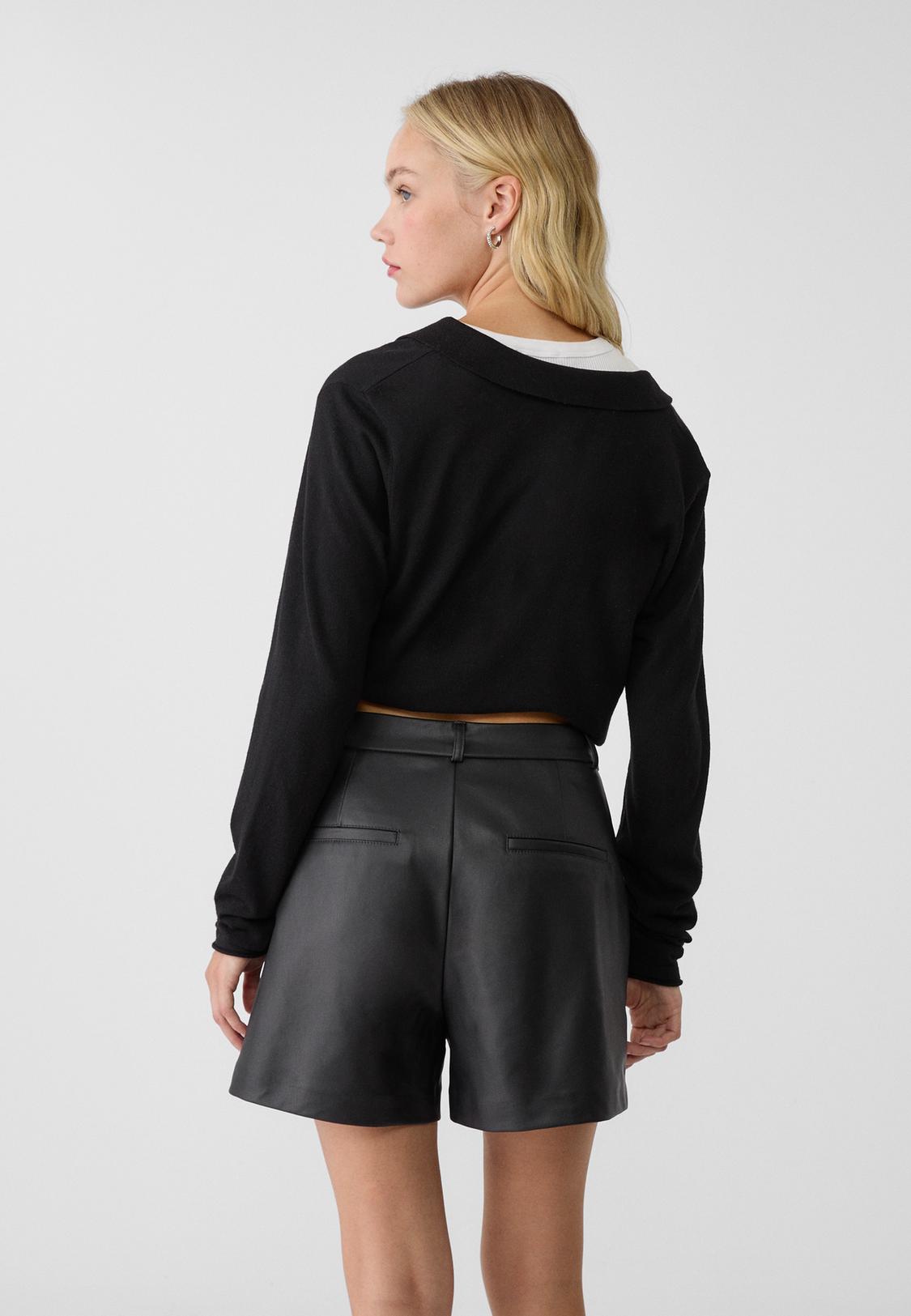 Polipiel Stradivarius Short Cuero Stradivarius Efecto Piel