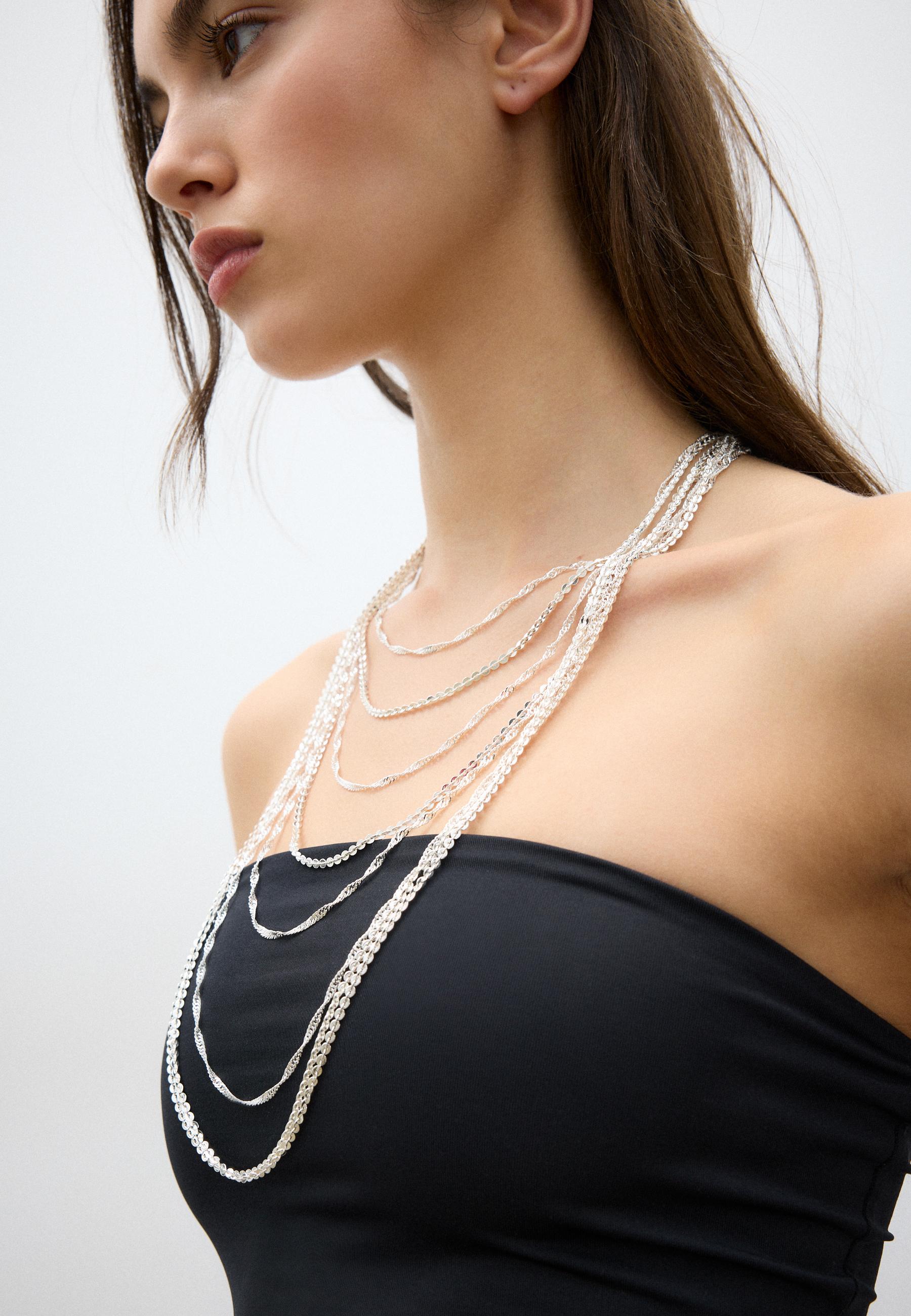 Long multi-chain necklace — Grey