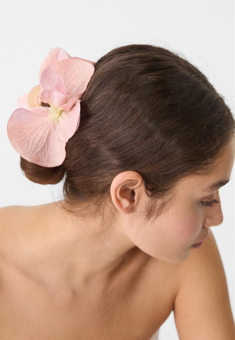 Stradivarius Κλιπ Μαλλιών Λουλούδι Ορχιδέα Ροζ Os φωτογραφία