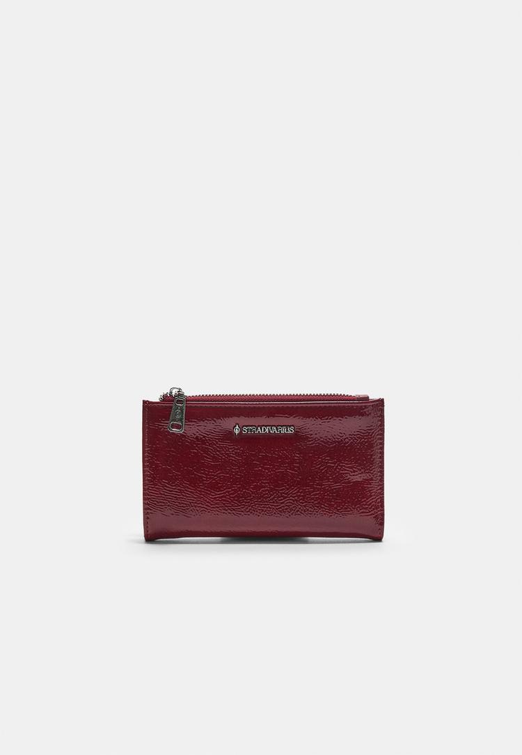 Stradivarius Obdĺžniková Mincovka Na Zips Red Os