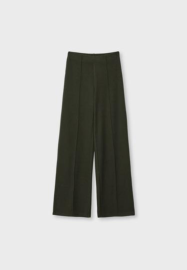 Soft-touch pintuck trousers — Khaki 7