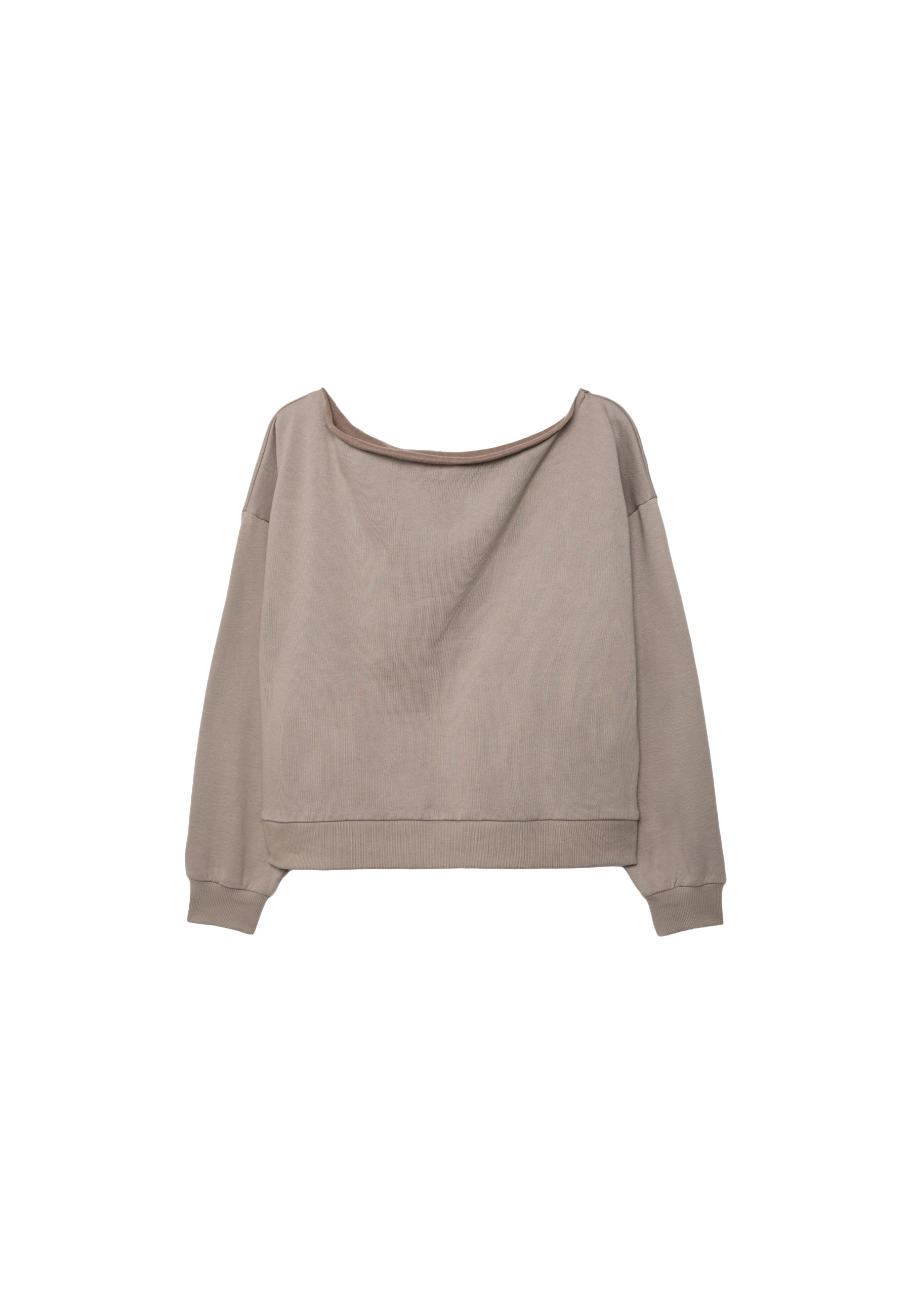 Basic off-the-shoulder sweatshirt — Beige