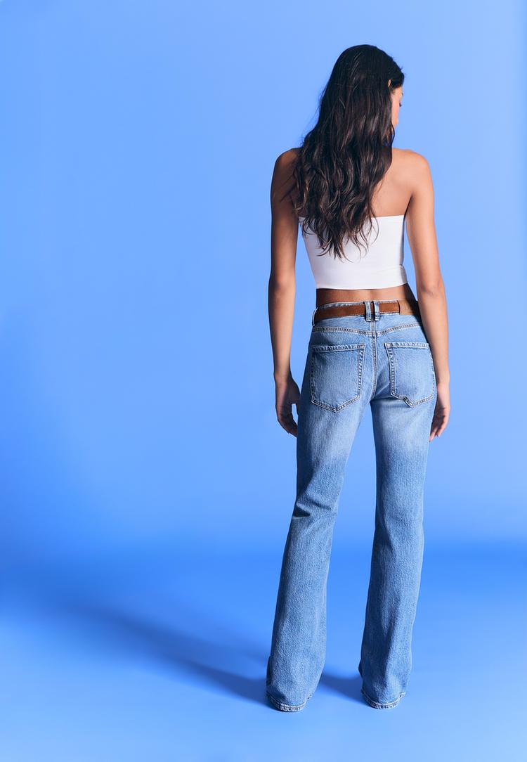 d68 bootcut kesim kemerli jeans