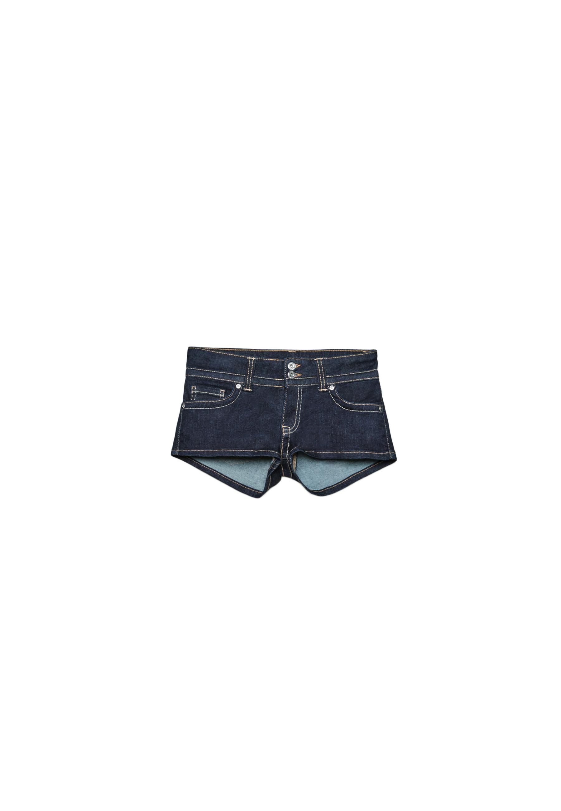 D76 denim mini shorts — MEDIUM DENIM WASH