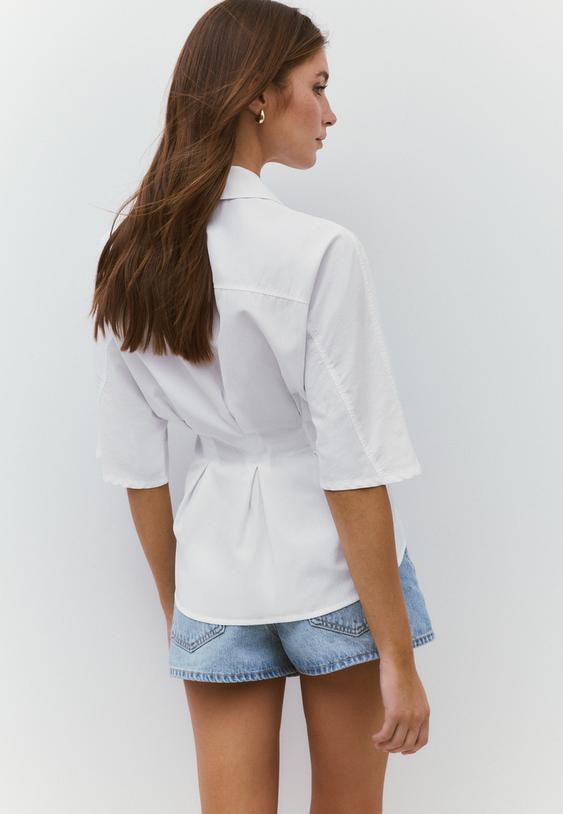 camicia popeline pieghe maniche giapponesi