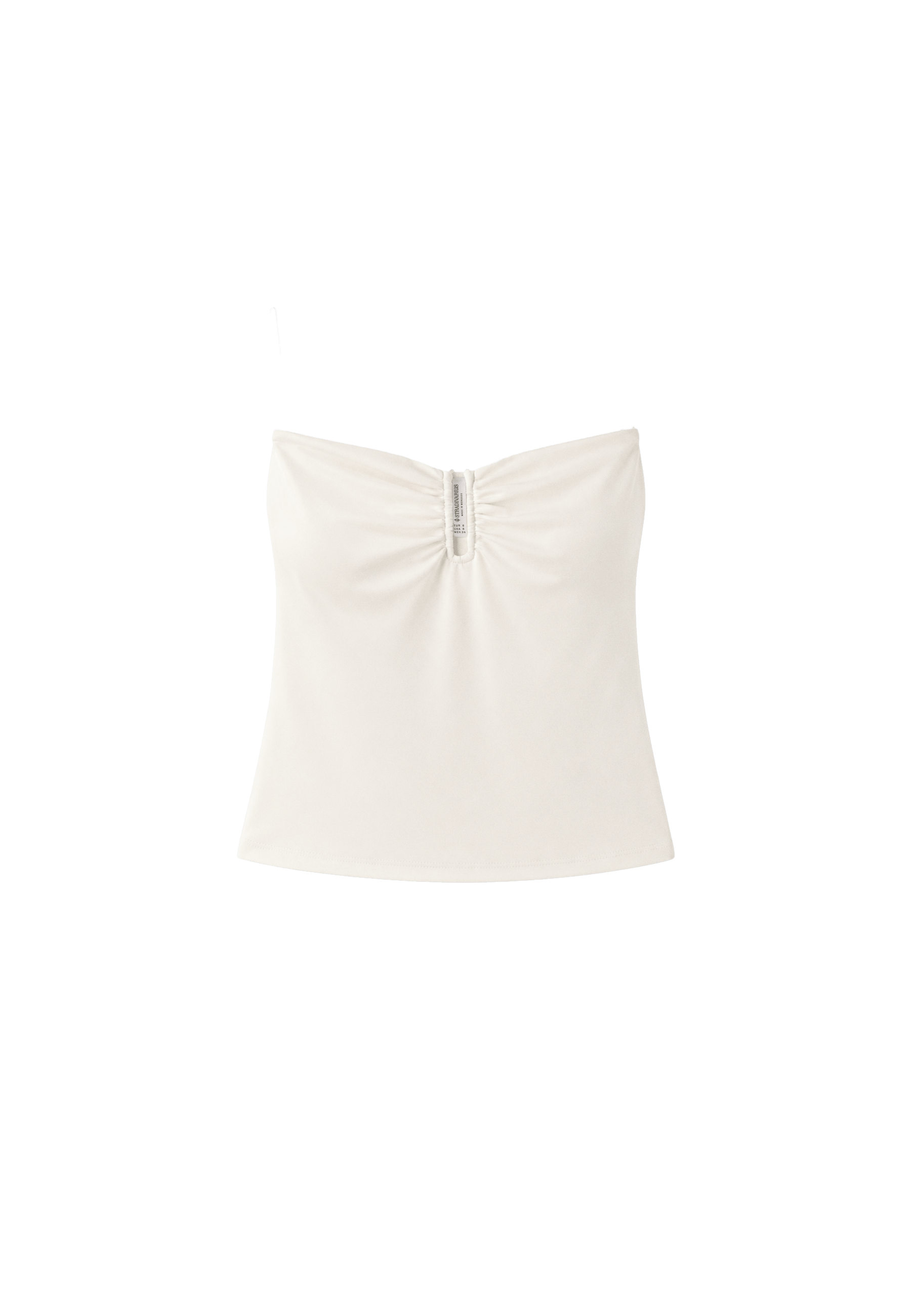 Draped cropped top — Ecru
