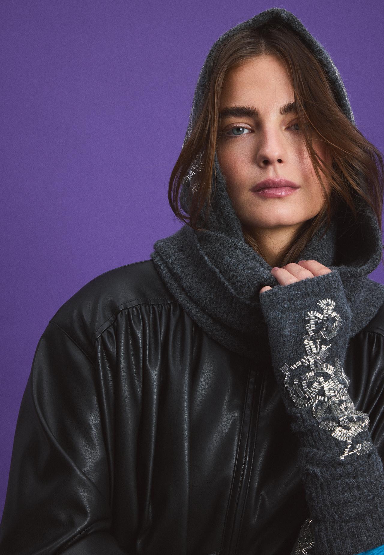 Rhinestone balaclava — Dark grey