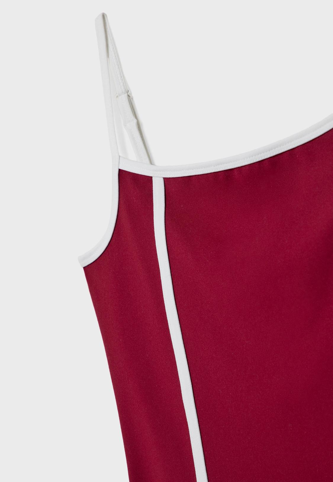 Mujer Stradivarius Mono Rojo Stradivarius Mono Corto Contraste