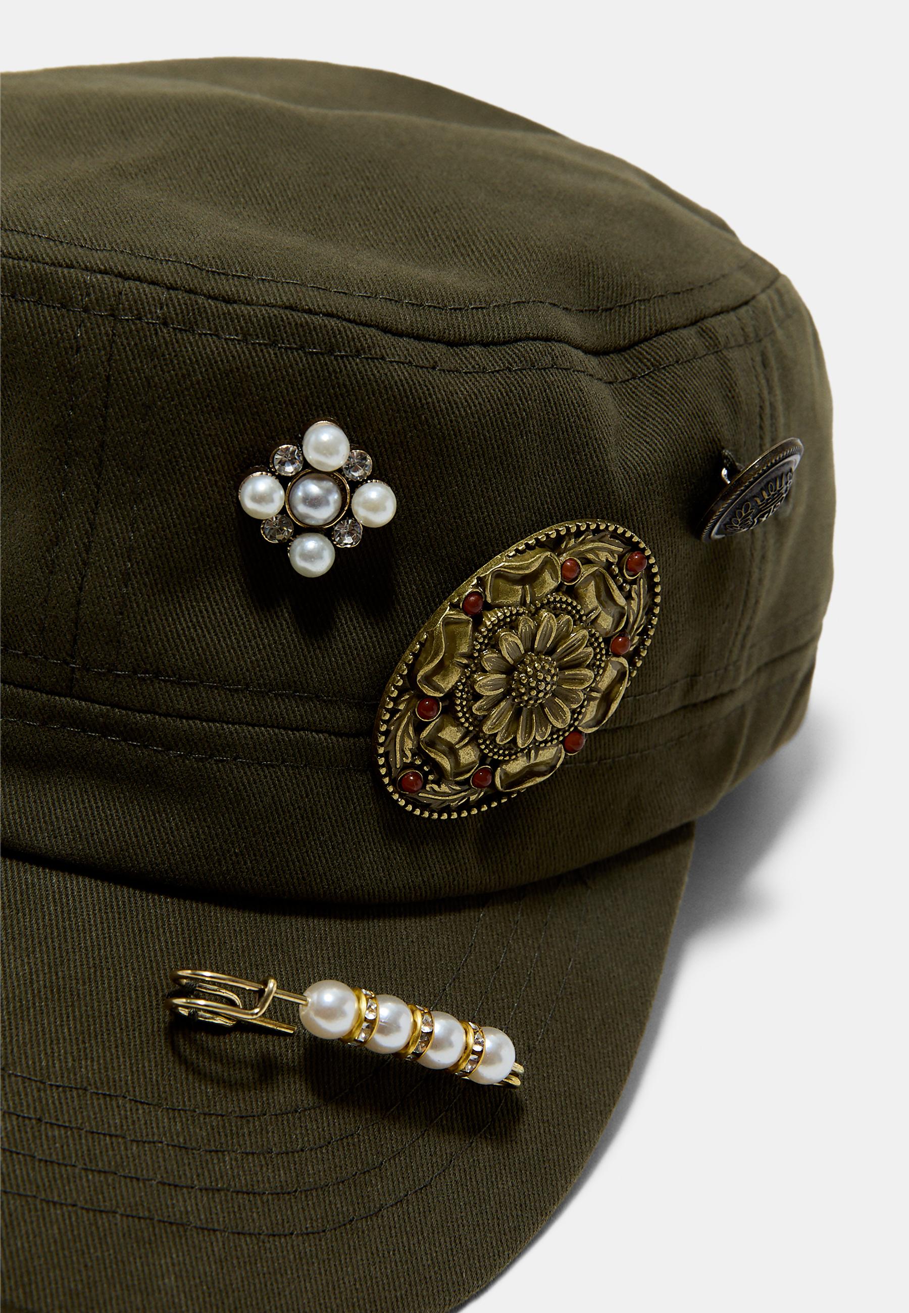 Beaded cap — Khaki