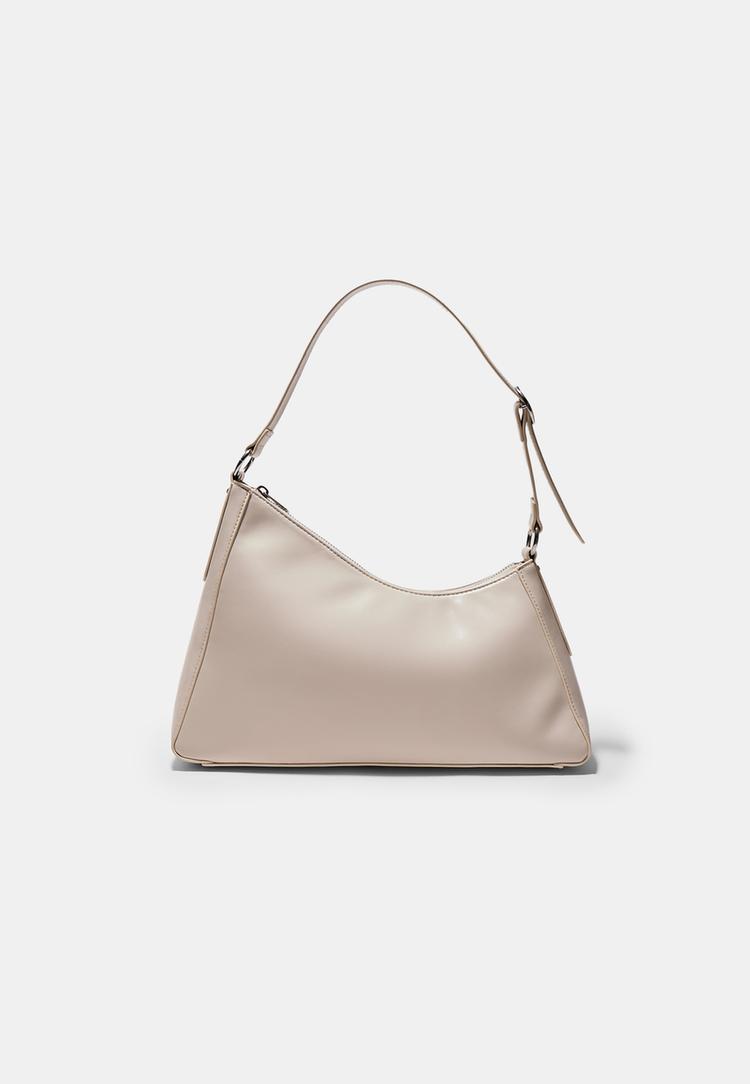 Stradivarius Geantă De Umăr Asimetrică Ecru Os