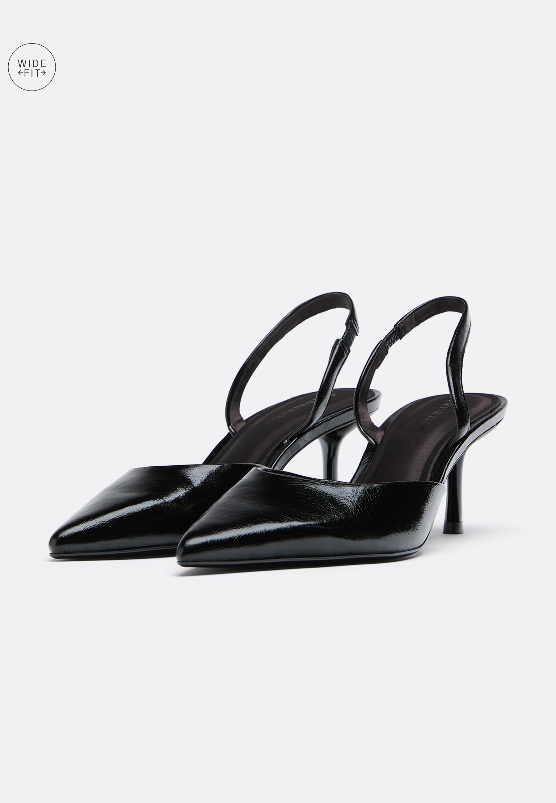 WIDE-LEG. Basic heeled shoes — BLACK 