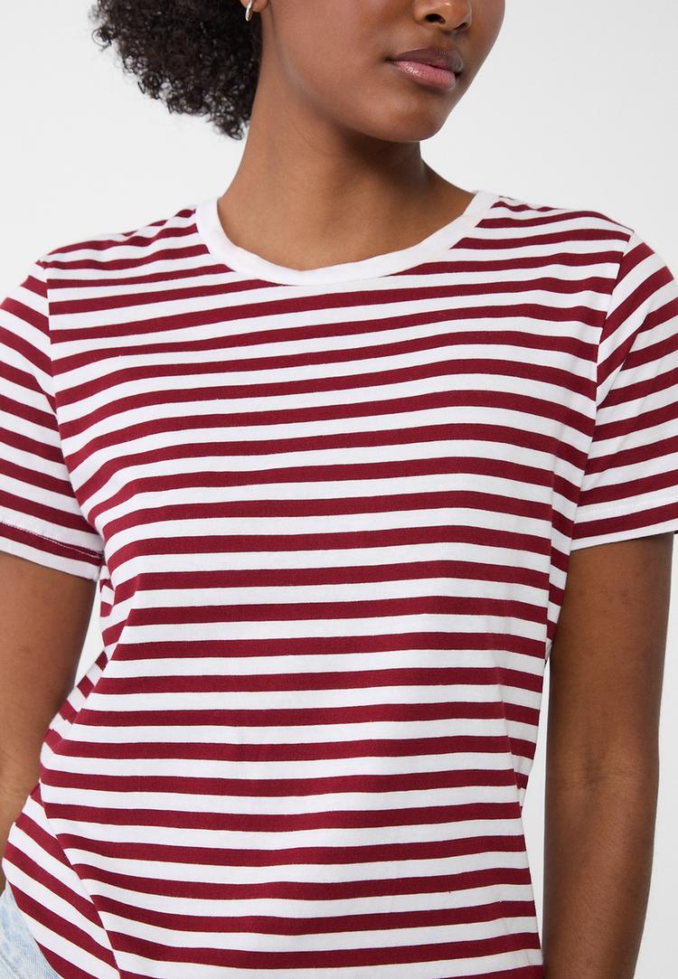 camiseta basica regular fit cuello redondo rayas