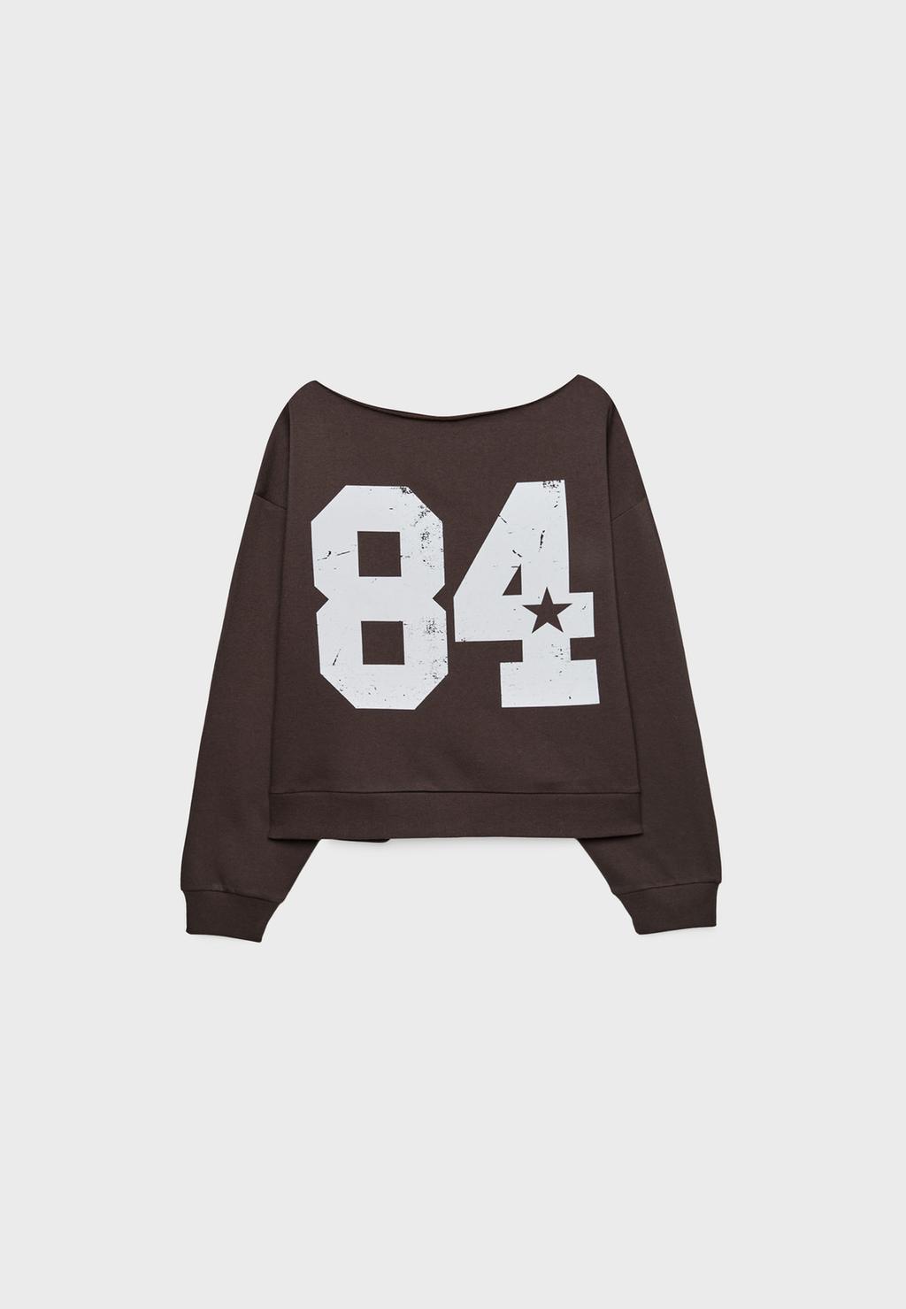 Basic-Sweatshirt mit asymmetrischem Kragen
