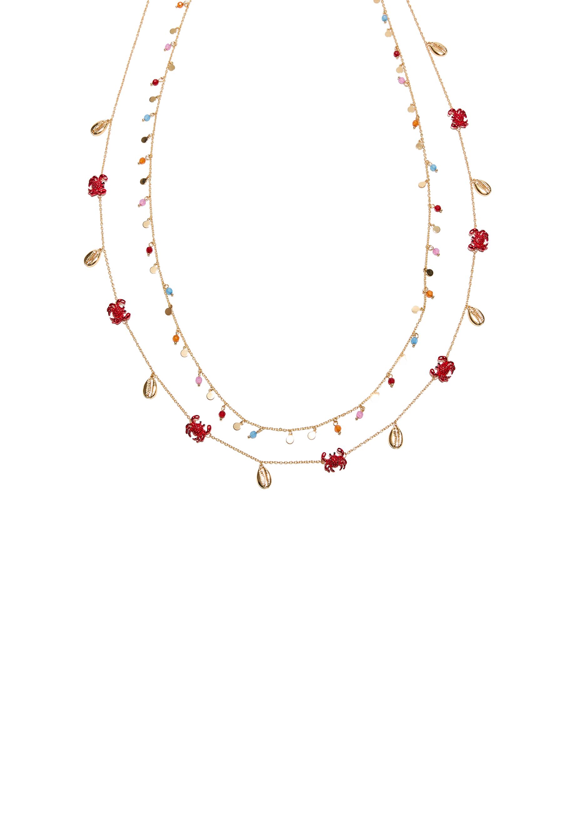 Multi-position mini sea charm necklace — Gold