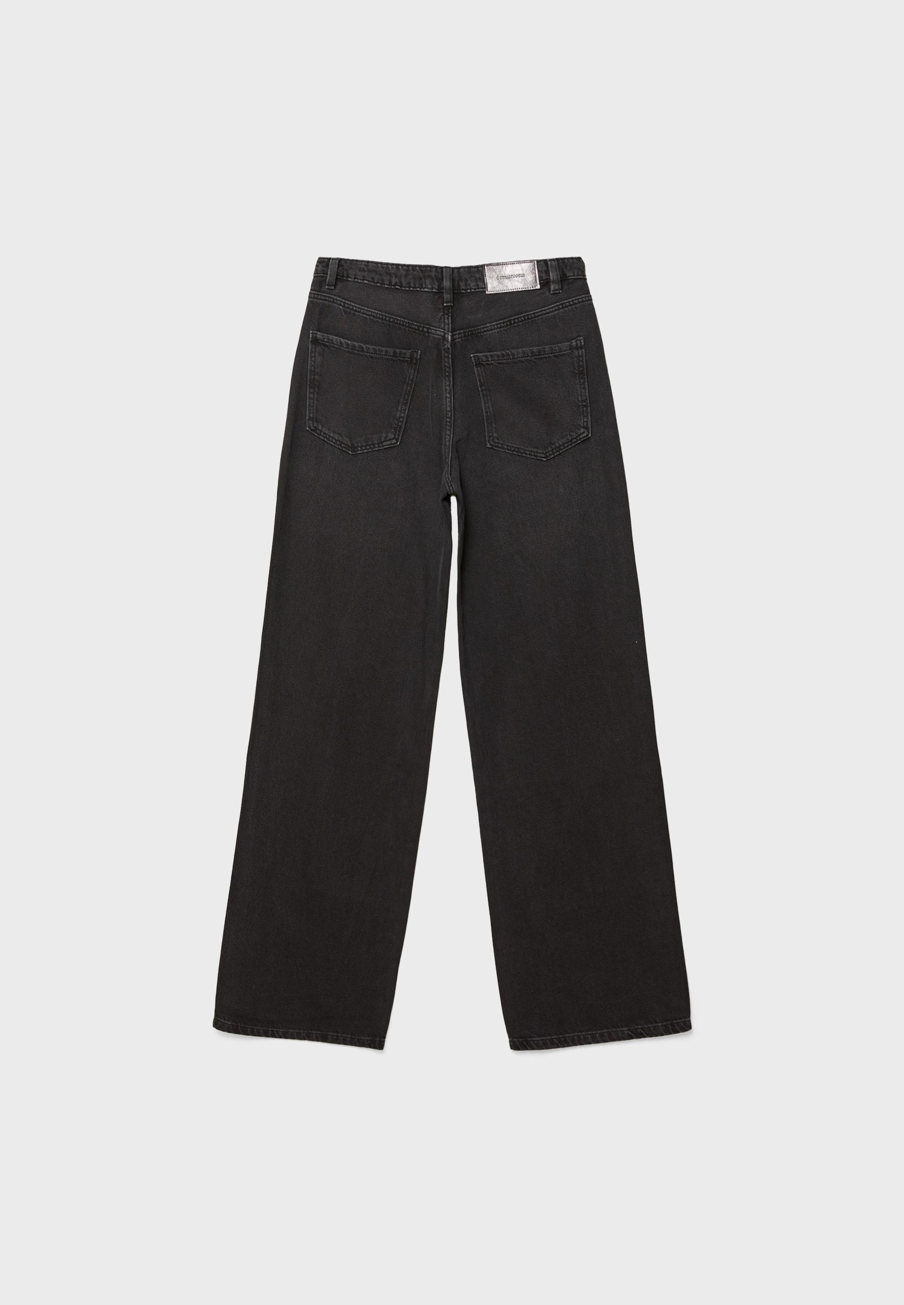 Stradivarius Parlak taşlı straight fit jean görsel 2