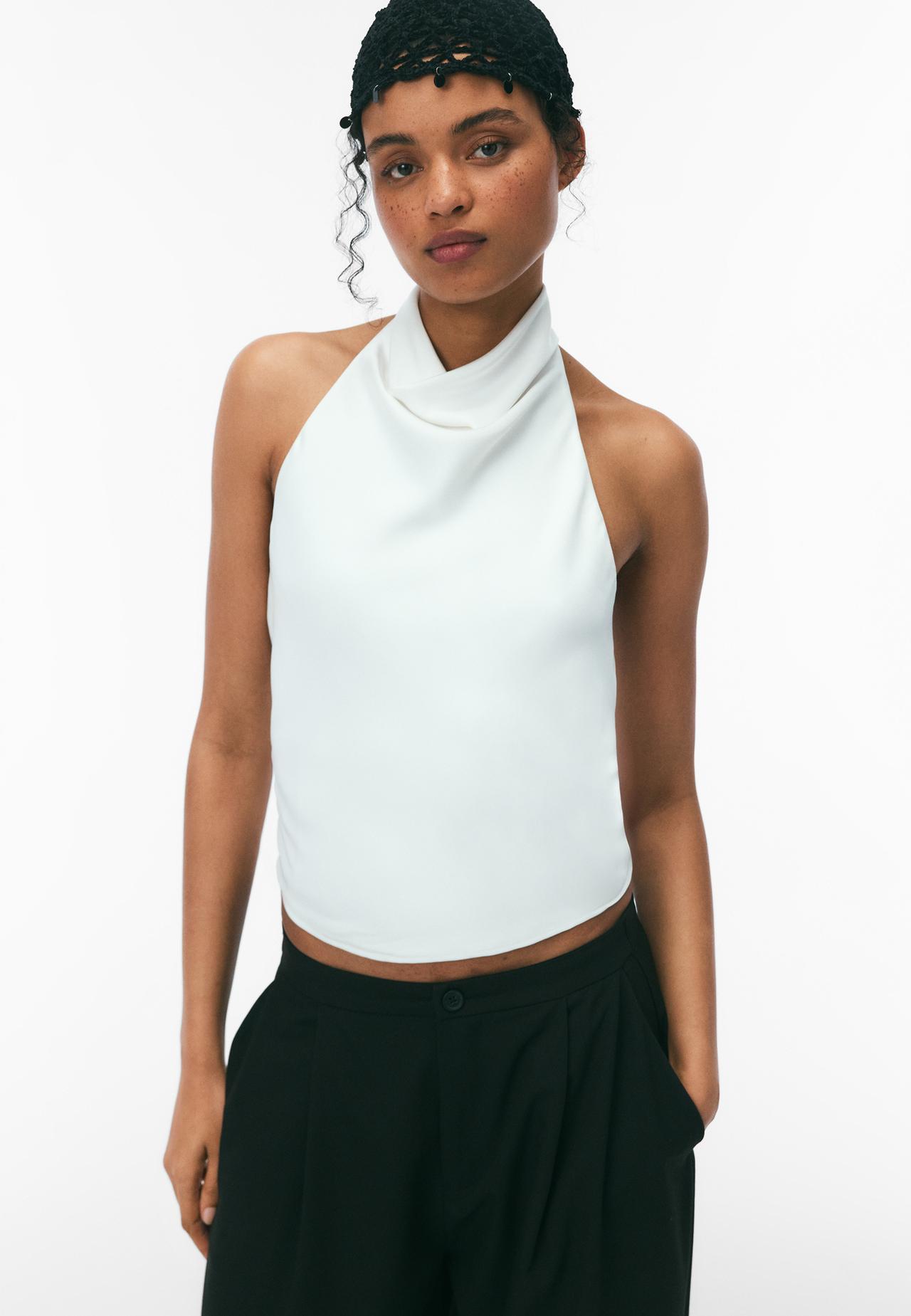 Satin-Neckholder-Top - Tops und Bodies für Damen | Stradivarius Deutschland