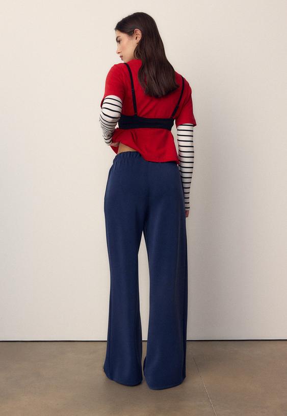 pantalon jogger wide leg nervio tacto suave